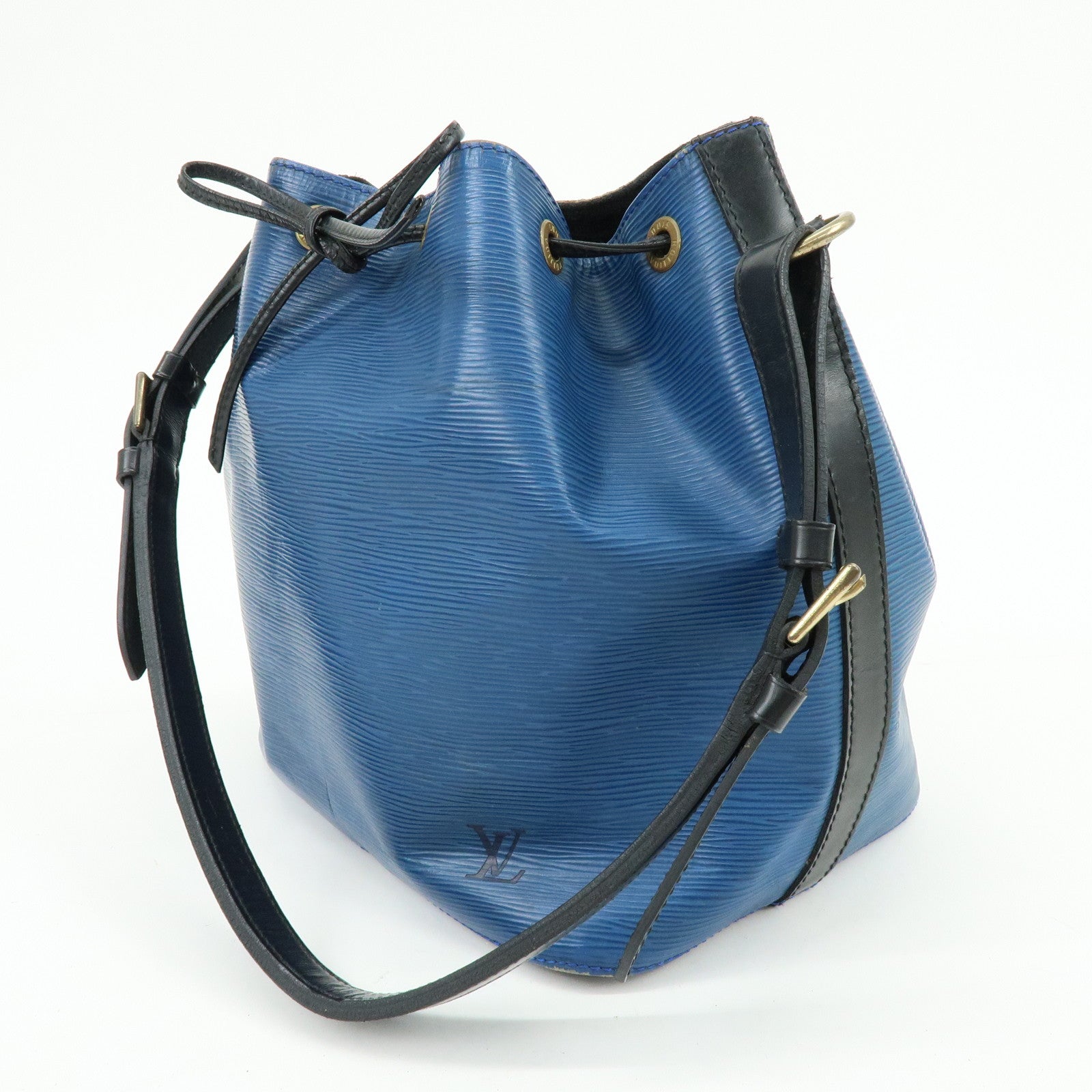 Louis Vuitton Epi Petit Noe Bicolor Shoulder Bag Blue Noir Ｍ44152