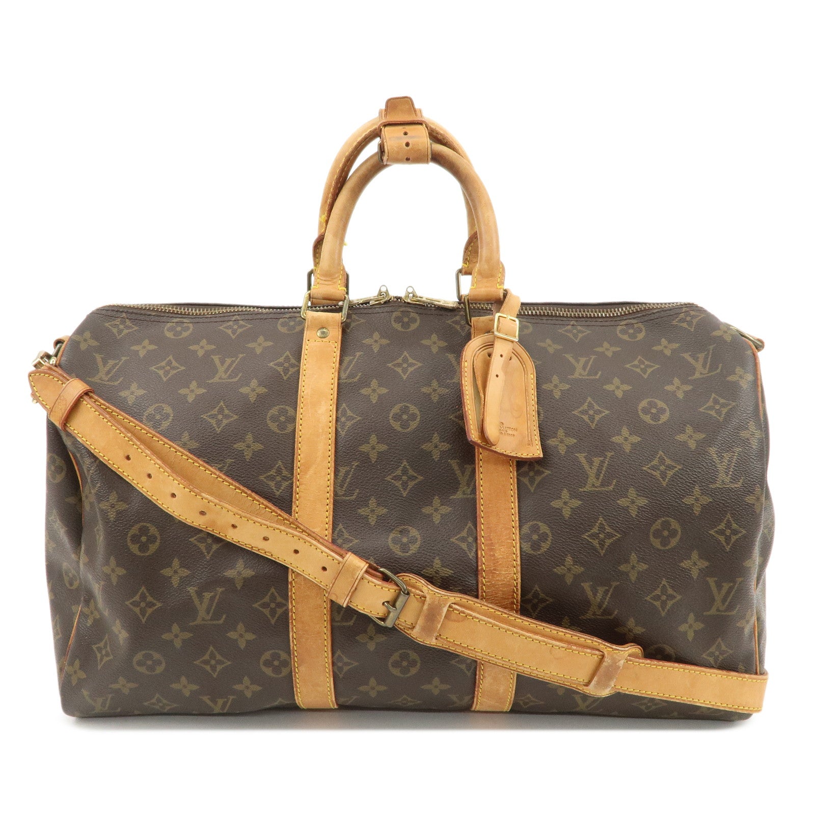 Louis Vuitton Monogram Keep All Bandouliere 45 Boston Bag M41418