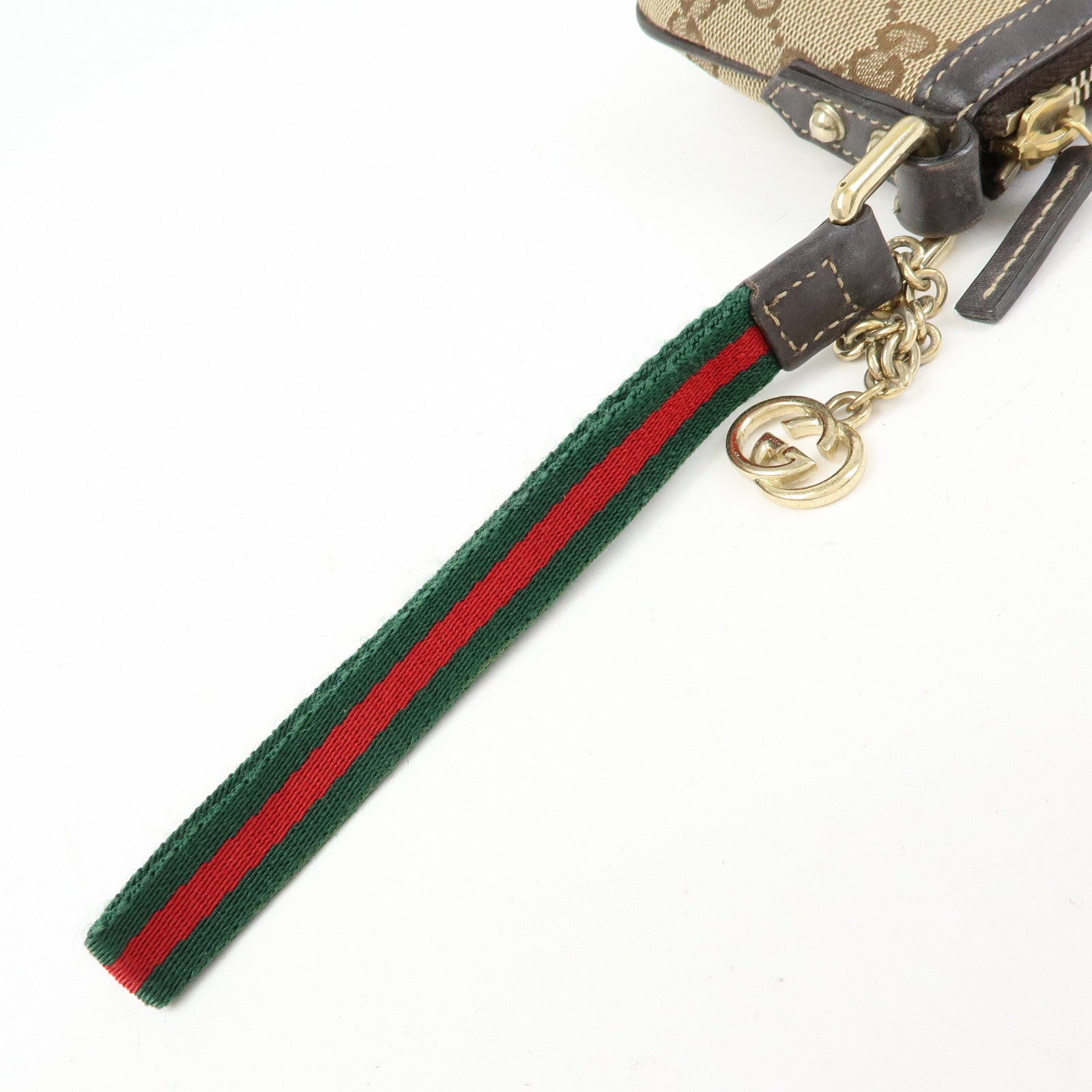 GUCCI Sherry Interlocking G Canvas Leather Mini Clutch Bag 191184