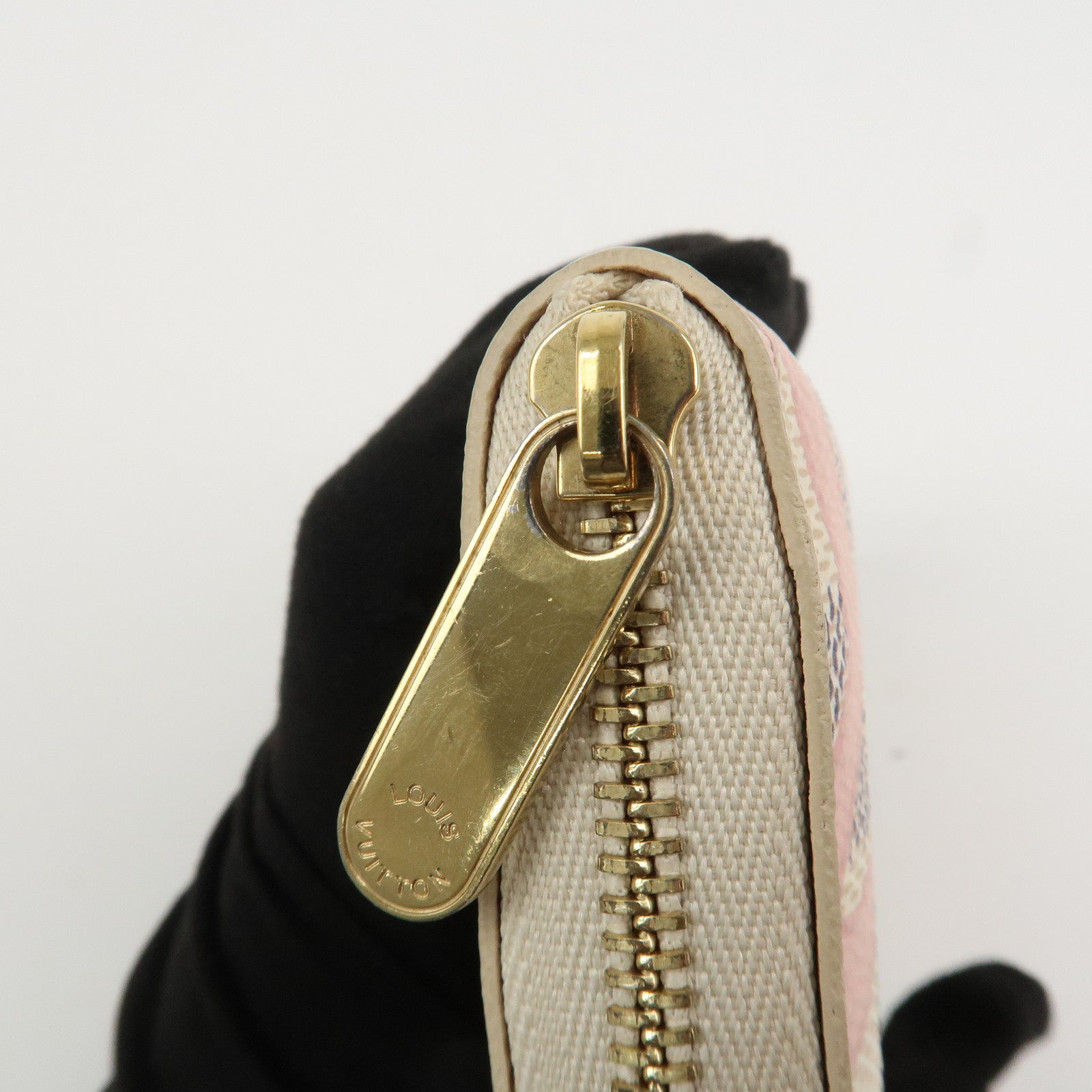 Louis Vuitton Damier Azur Tahiti Zippy Coin Purse Wallet N60098 Used