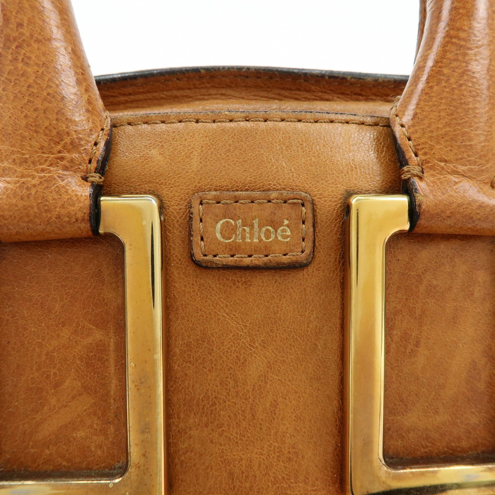 Chloe Ethel Leather 2Way Bag Shoulder Bag Hand Bag Brown