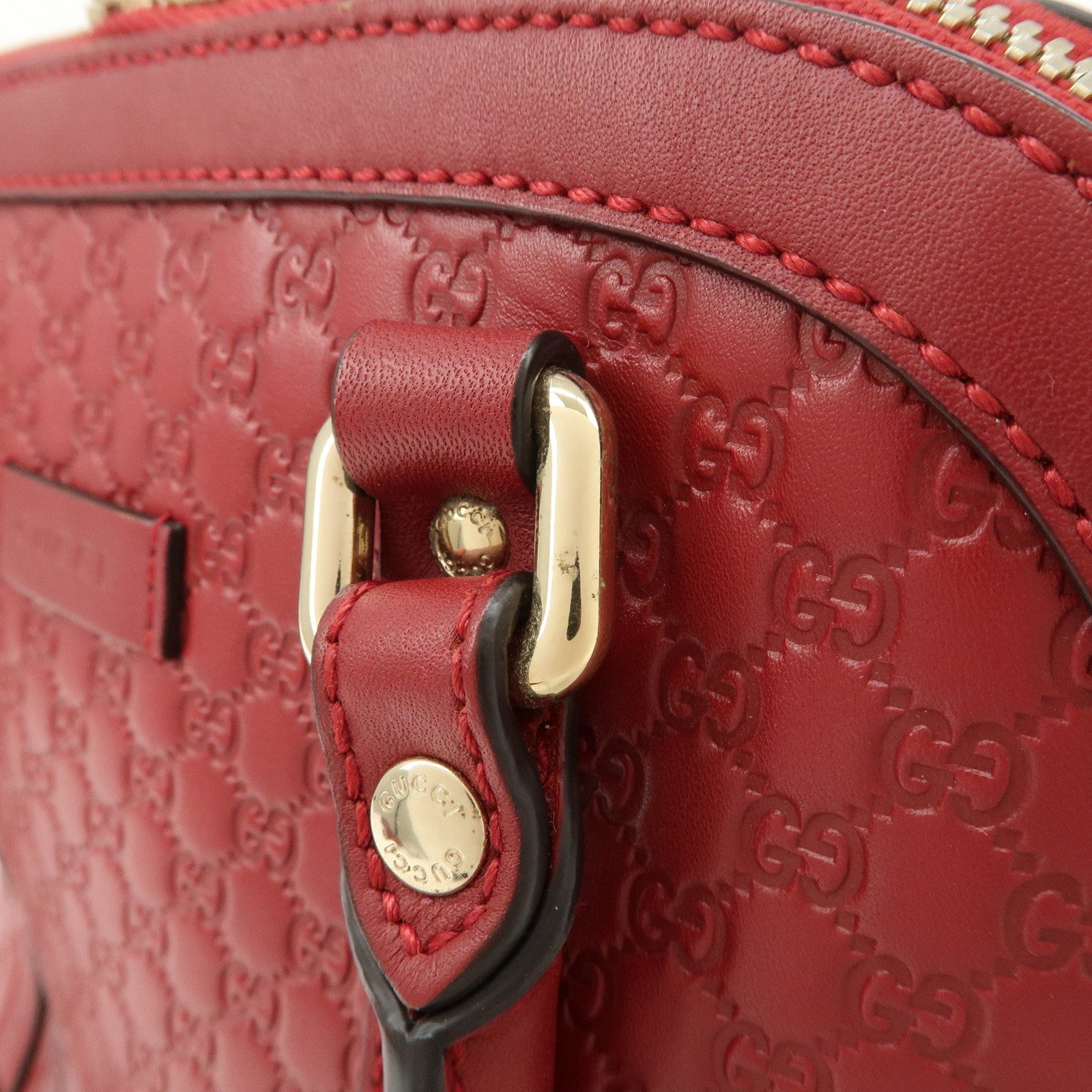 GUCCI Micro Guccissima 2Way Bag Hand Bag Red 449654