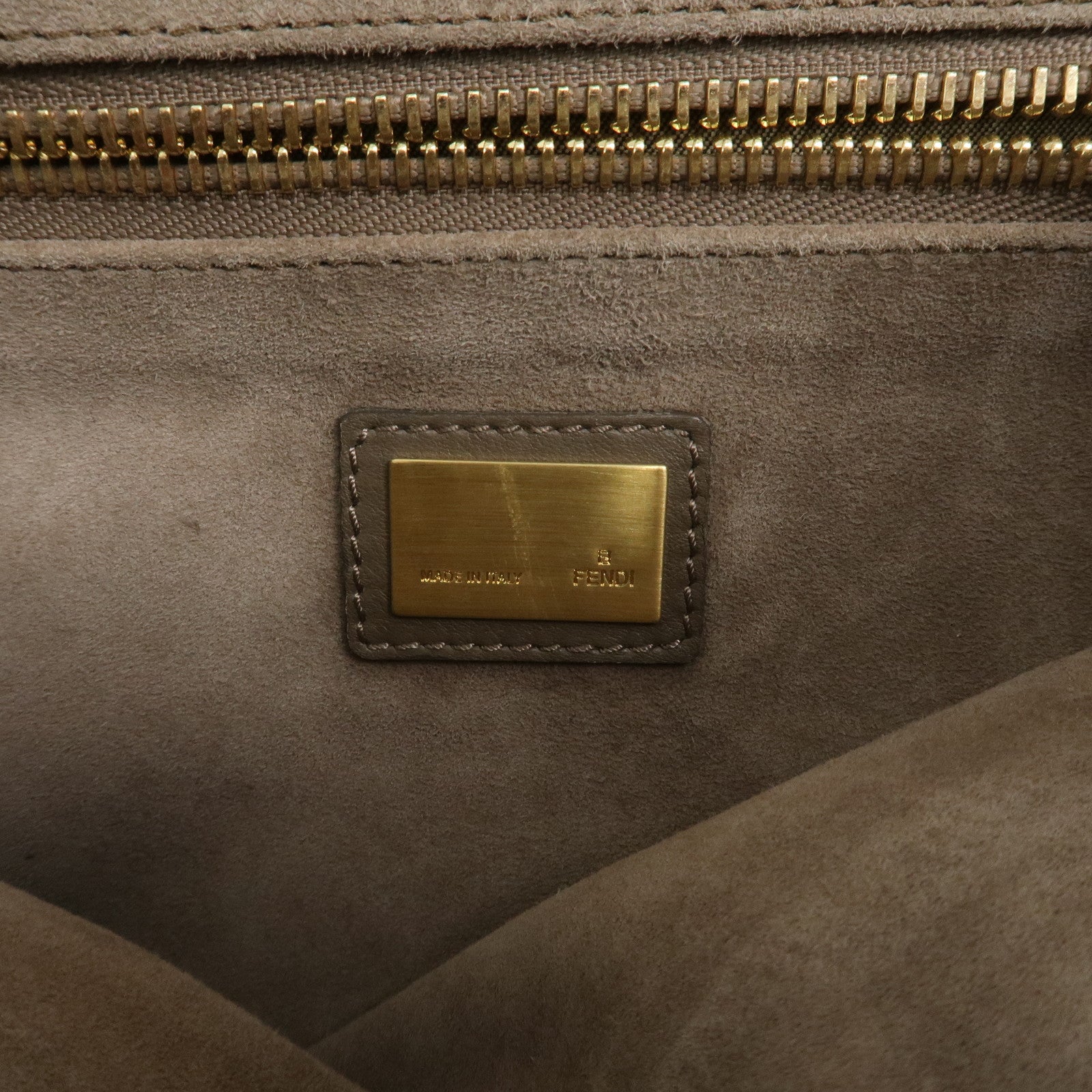 FENDI Leather Peekaboo 2Way Shoulder Bag Hand Bag Brown 8BN226