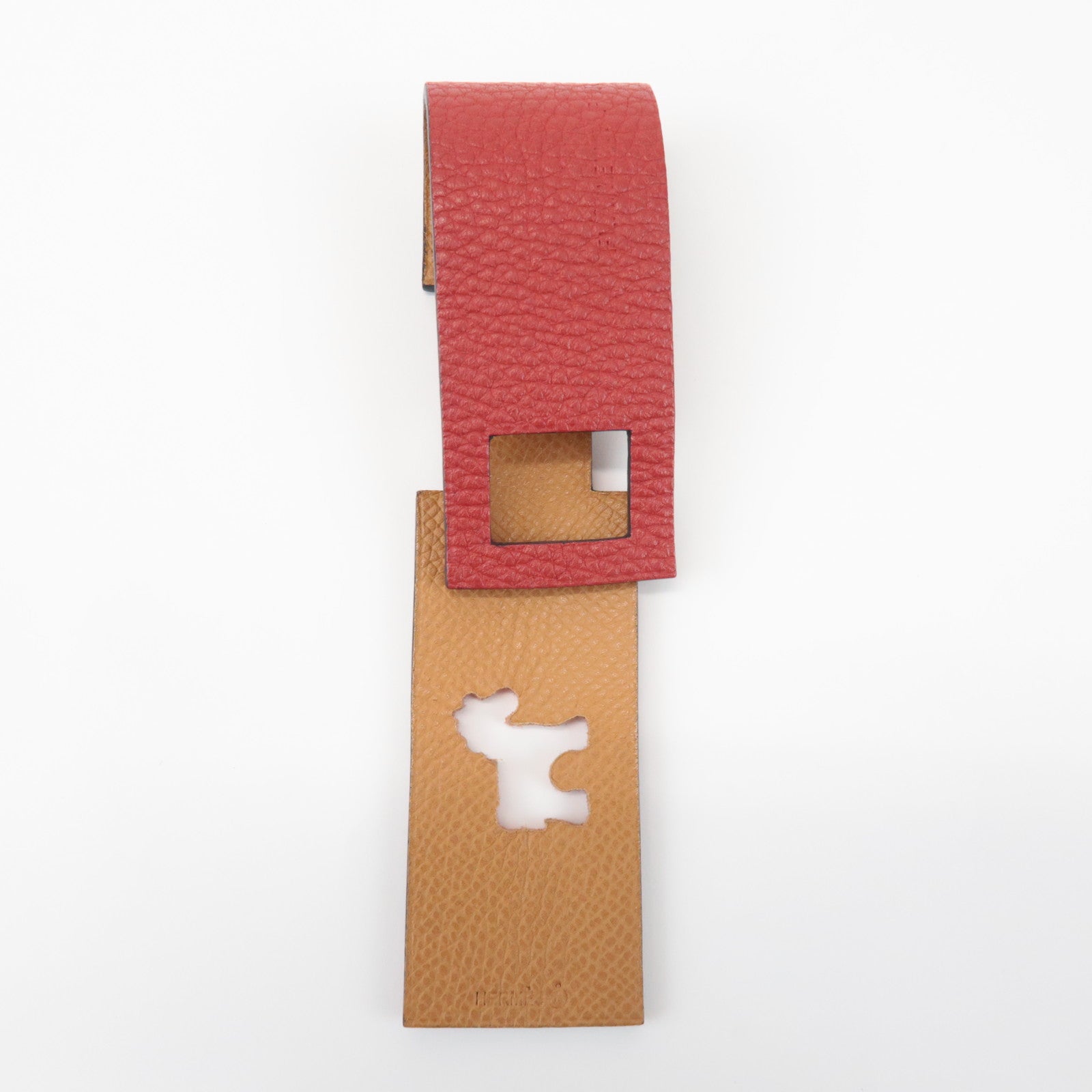 HERMES Veau Epsom Togo Leather Petit H Horse Baggage Tag Bordeaux