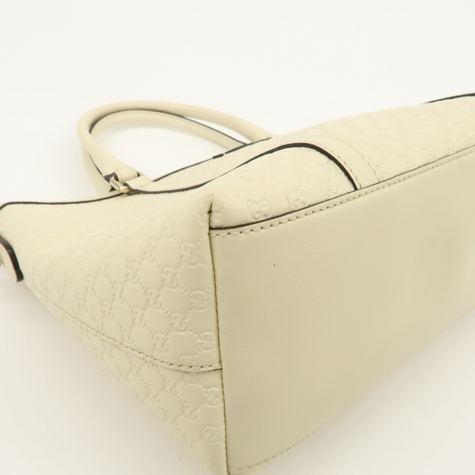 GUCCI Microguccissima Leather 2Way Bag Hand Bag Ivory 449656
