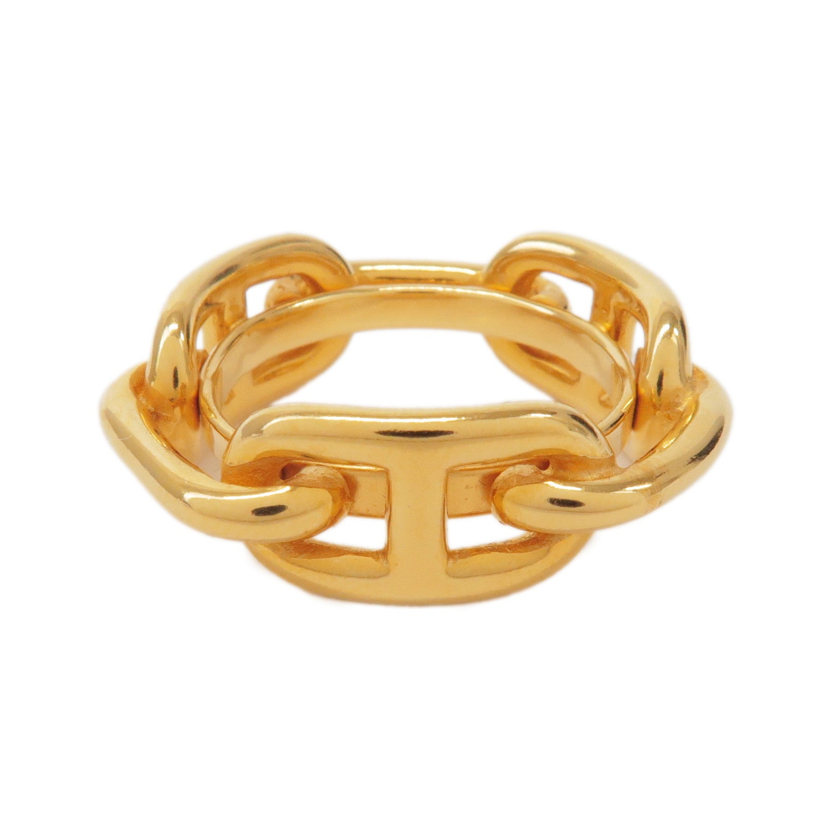 HERMES Metal Chaine d’Ancre Scarf Ring Gold