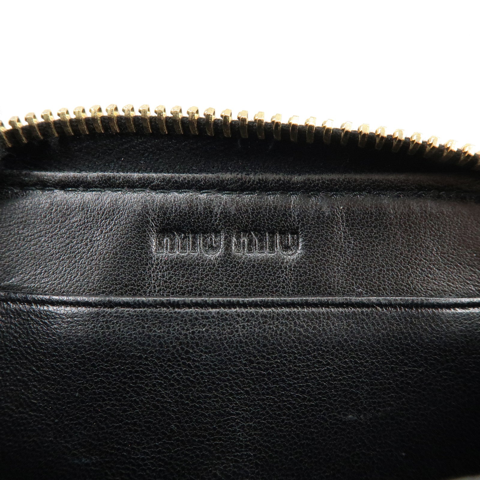 MIU MIU Matelasse Nappa Leather Compact Wallet Black 5MM268