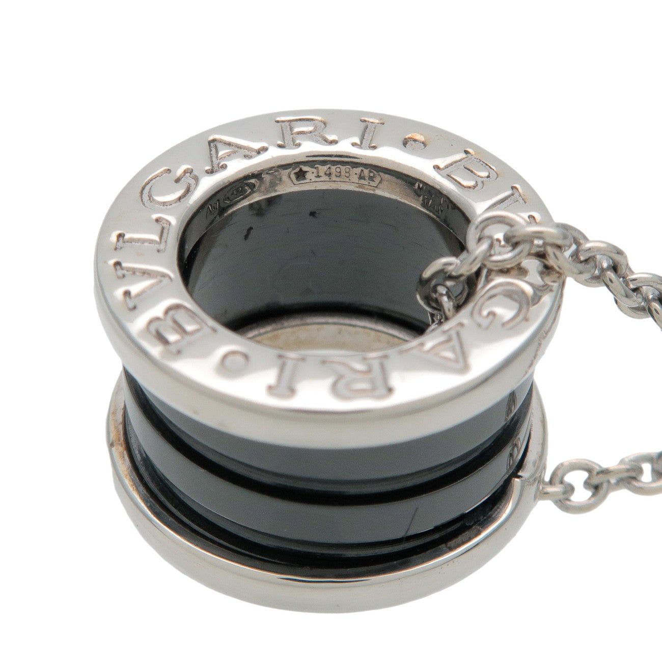 BVLGARI B-Zero1 Save the Children Necklace SV925 Black Ceramic