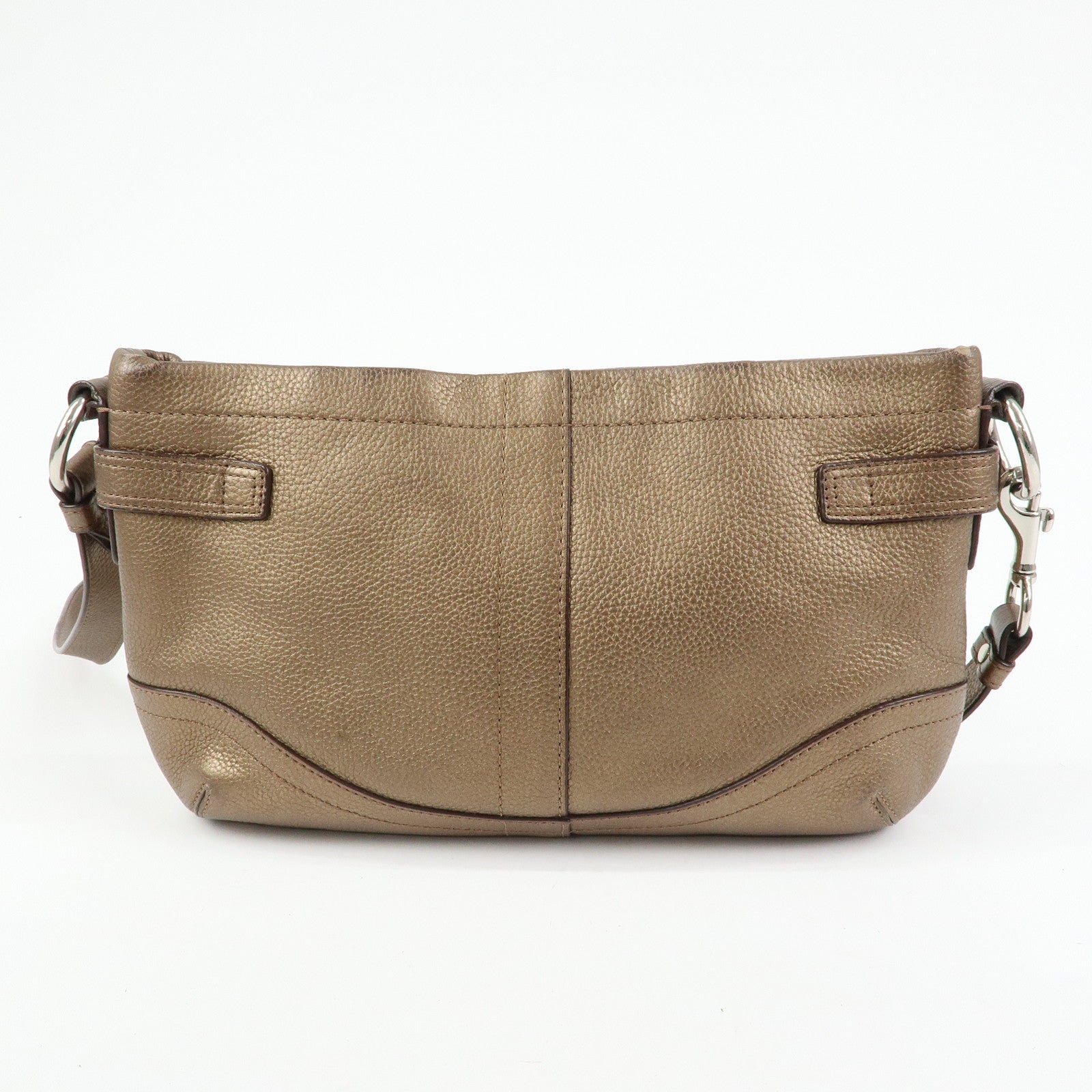 COACH Set of 2 Canvas Leather Shoulder Bag Brown Bronze