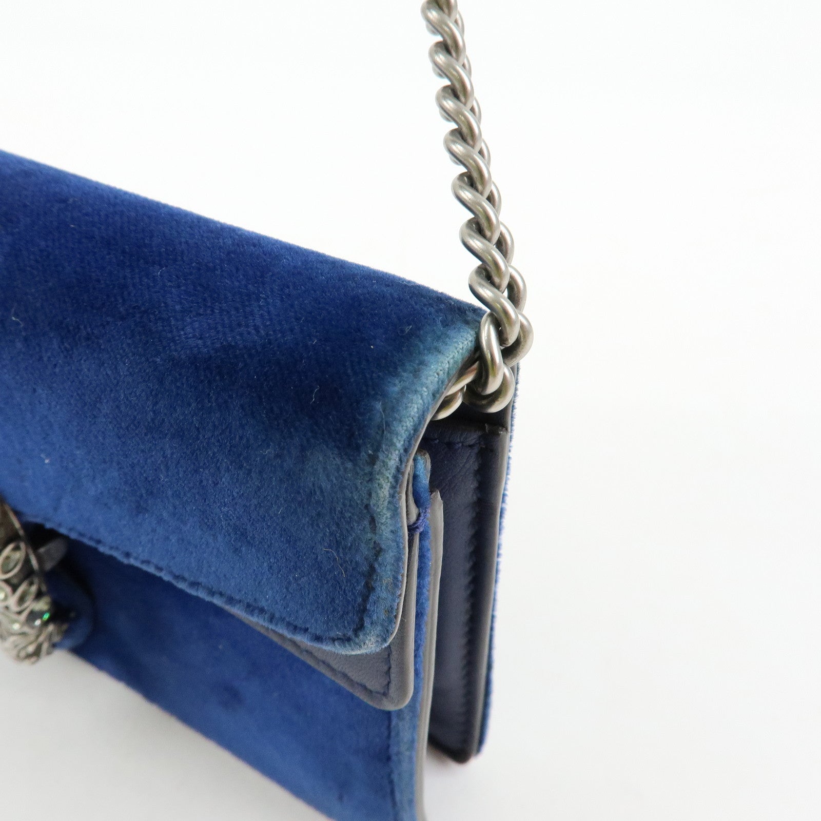 GUCCI Dionysus Velvet Leather Mini Shoulder Bag Blue 476432