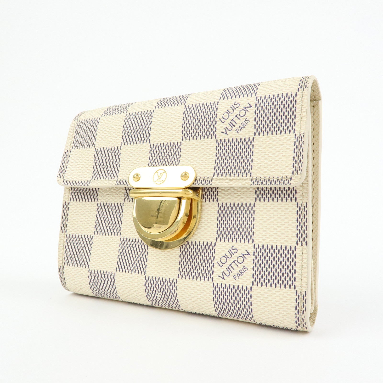 Louis Vuitton Damier Azur Compact Wallet Portefeuille Koala N60013