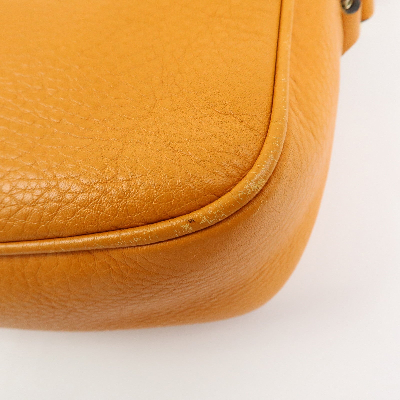 GUCCI SOHO Leather Shoulder Bag Crossbody Bag Orange 308864