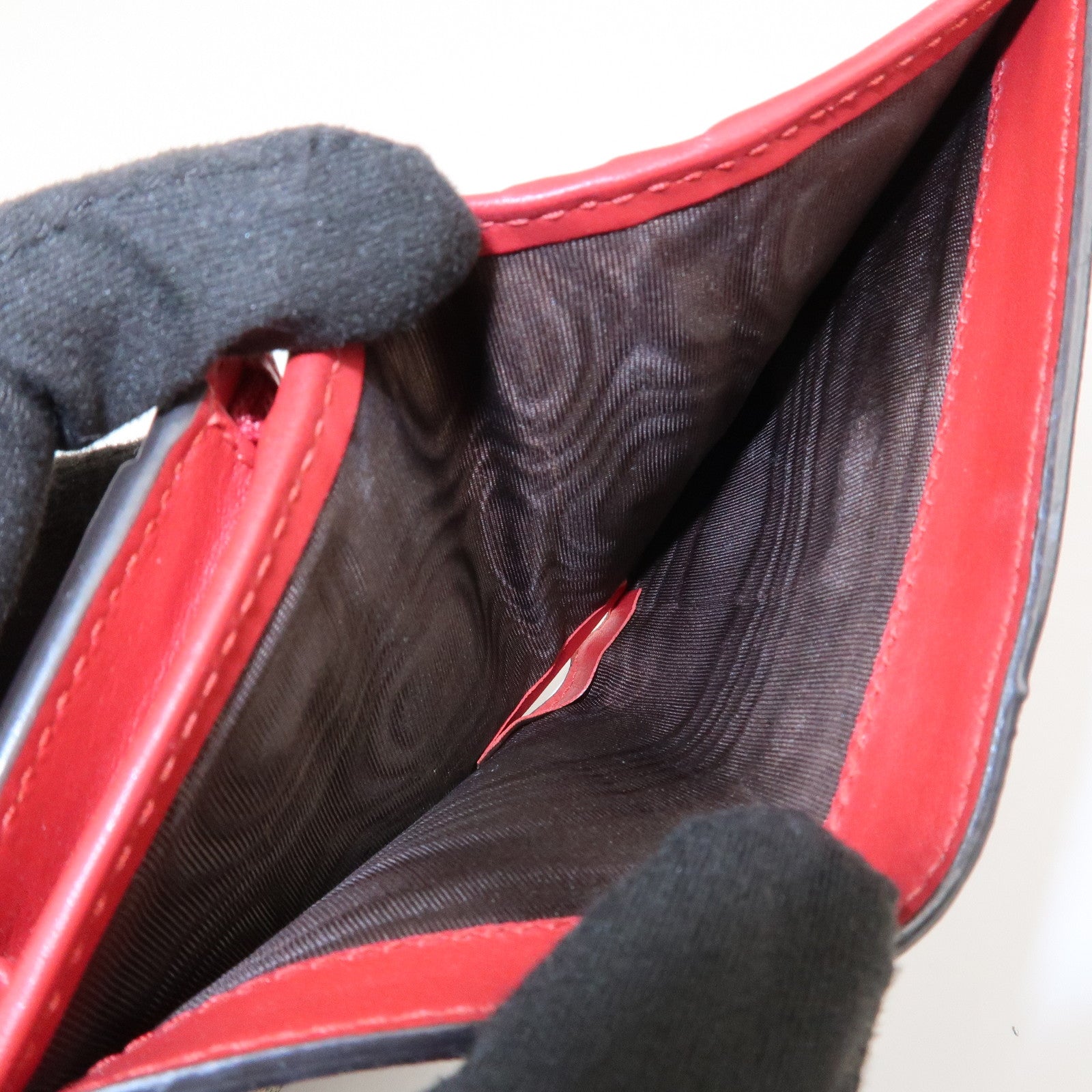 GUCCI Interlocking G GG Supreme Cherry Compact Wallet Beige 476050