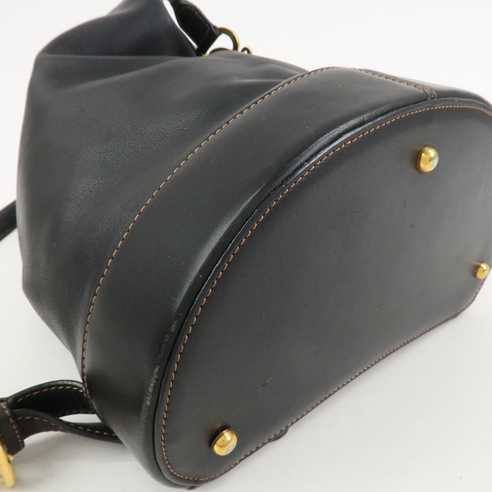 LOEWE Anton Anagram Leather Backpack Shoulder Bag Black