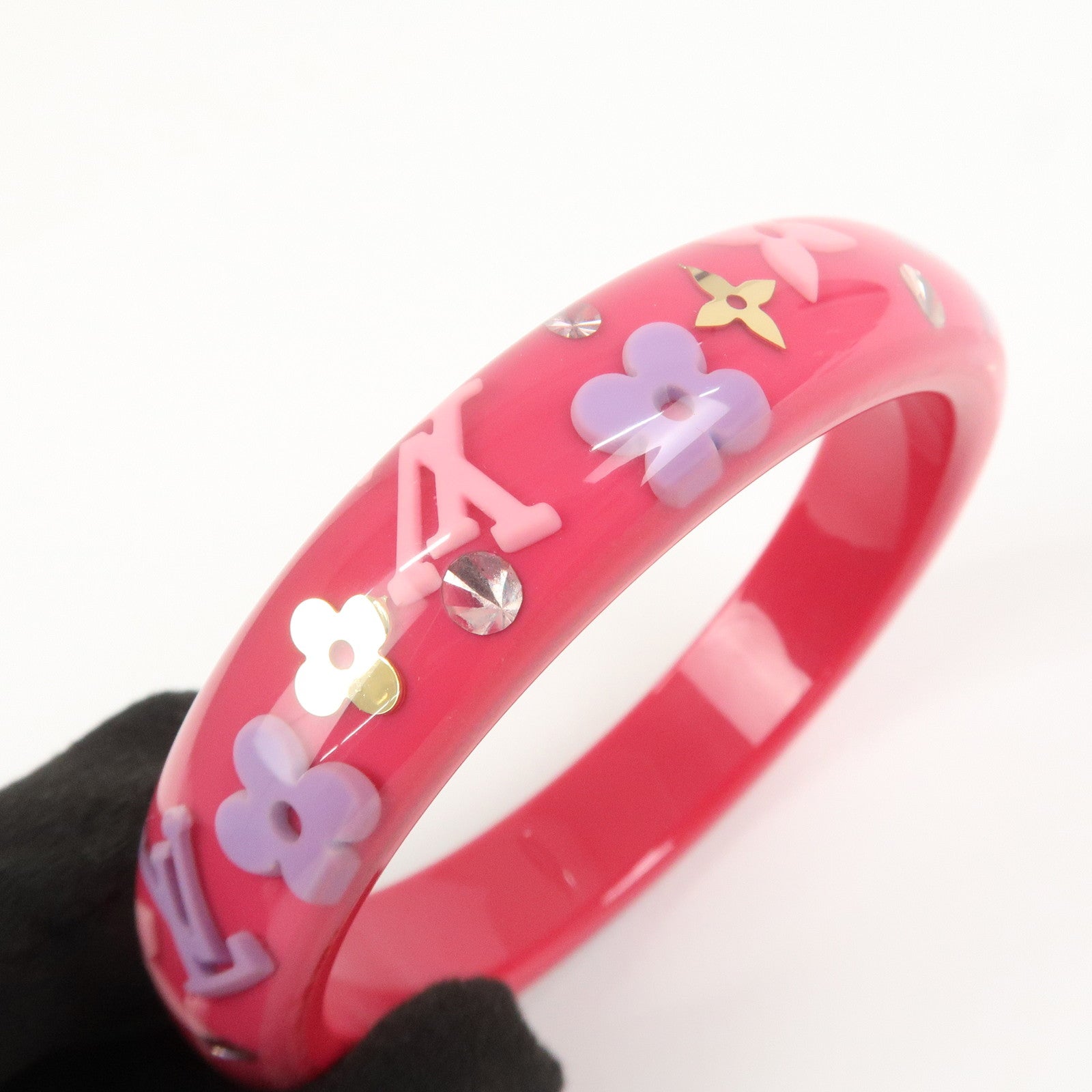 Louis Vuitton Bracelet Inclusion Bangle Transparent Pink M65202