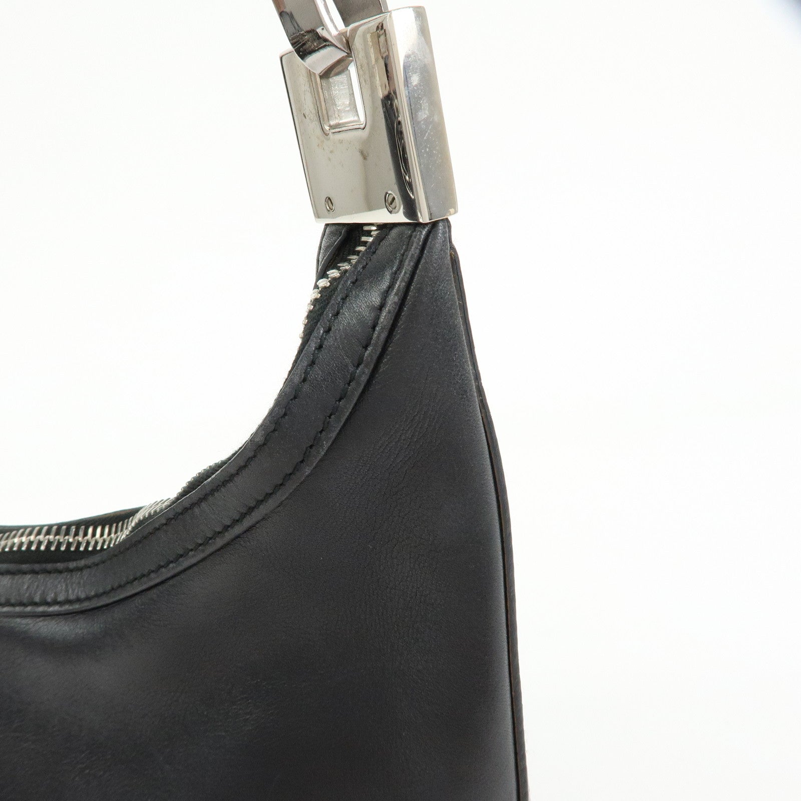 GUCCI Leather Shoulder Bag Hand Bag Black 001・3812・002122