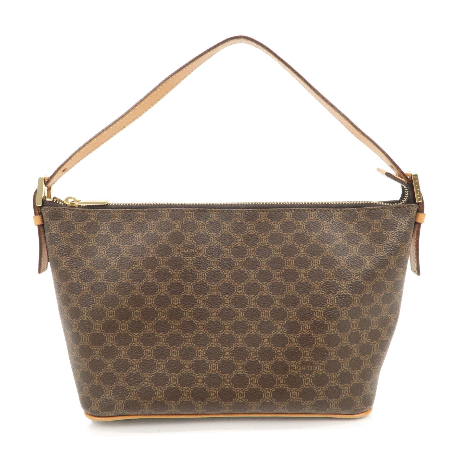 CELINE Macadam PVC Leather Shoulder Bag Brown
