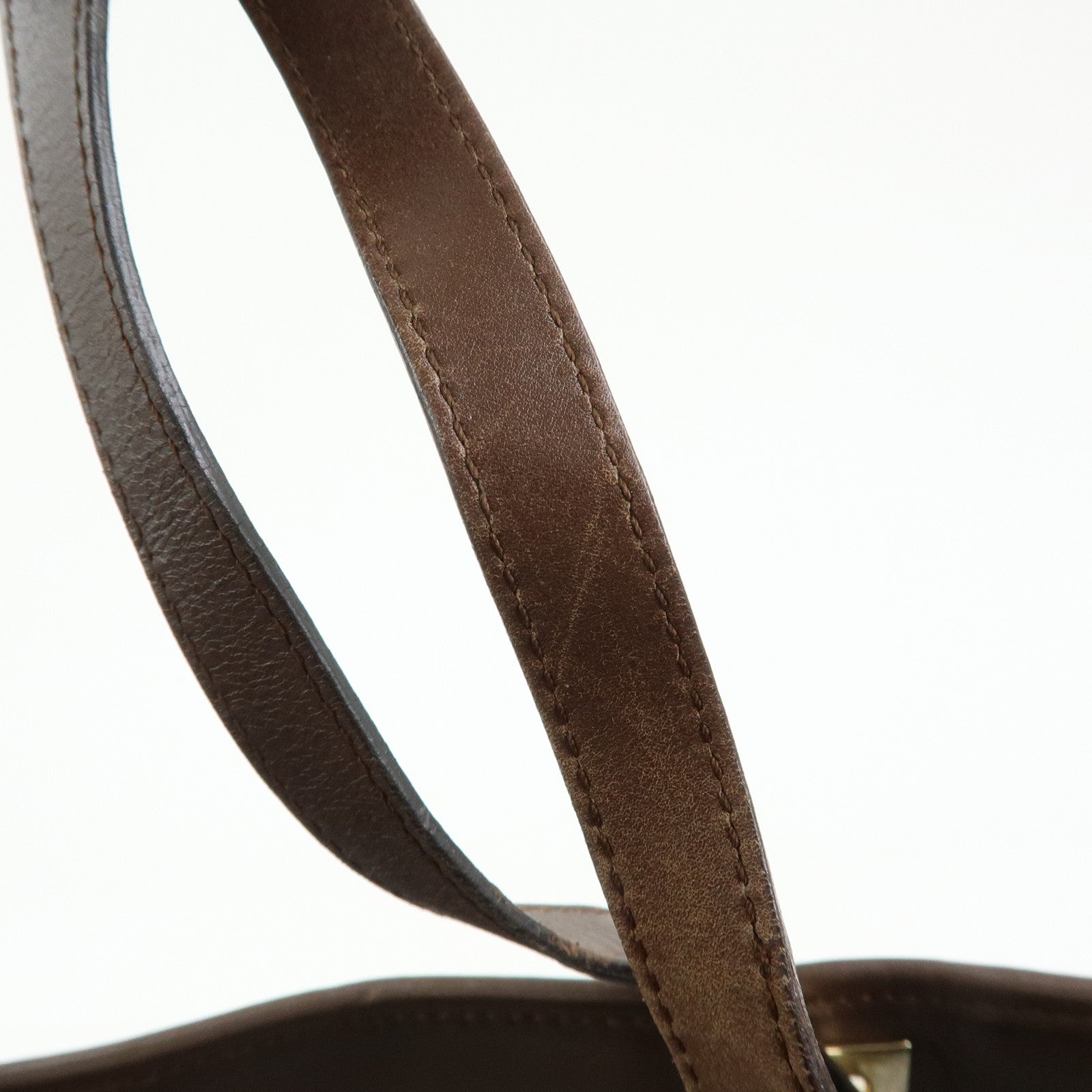 GUCCI GG Canvas Leather Tote Bag Shoulder Bag Brown 002・1098