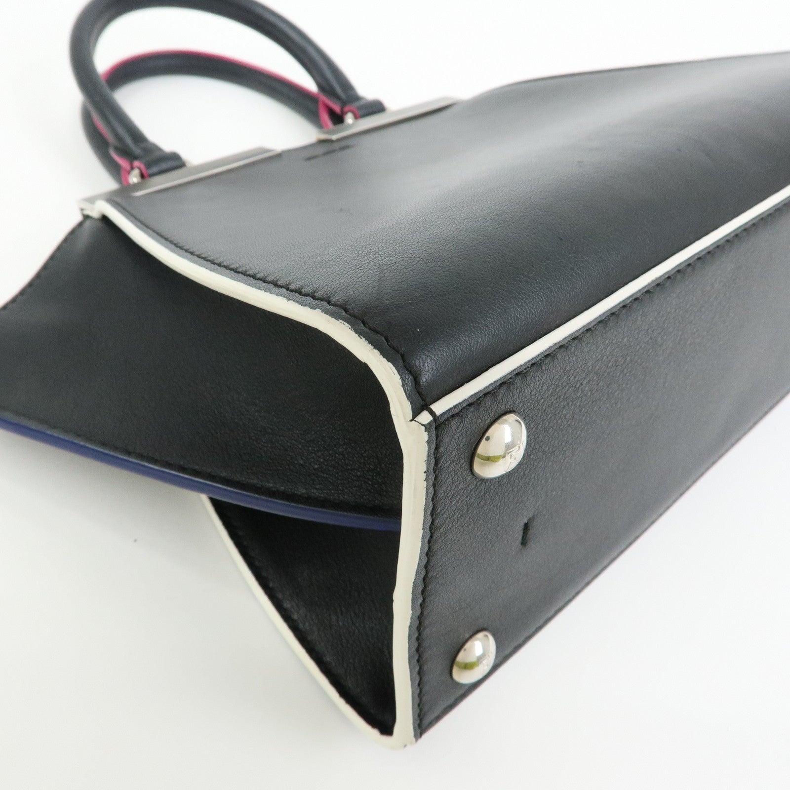 FENDI 3Jours Leather 2Way Shoulder Bag Hand Bag Black 8BH333