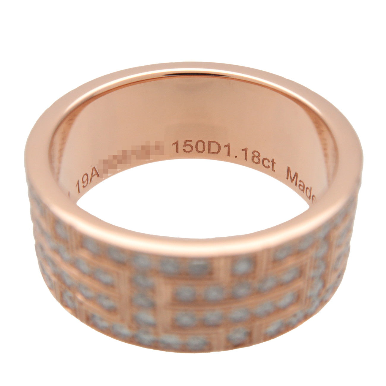 HERMES Kilim Ring K18 750PG Rose Gold 1.18ct Diamond #51 US5.5-6