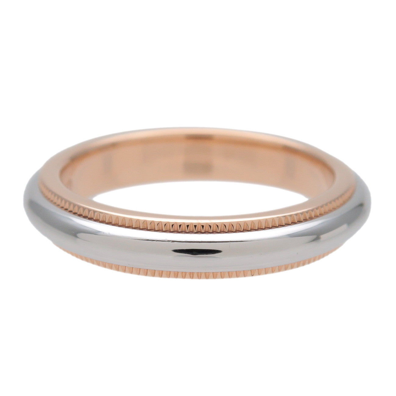 Tiffany & Co Milgrain Band Ring PT950 750YG Platinum US4.5-5
