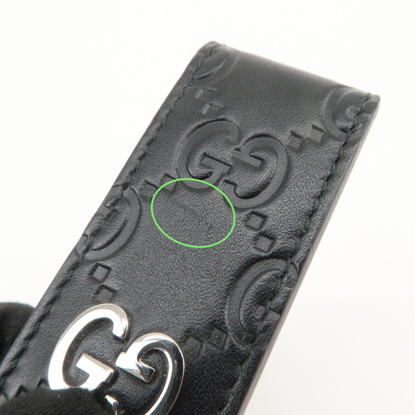 GUCCI Guccissima Leather Money Clip Bills Clip Black