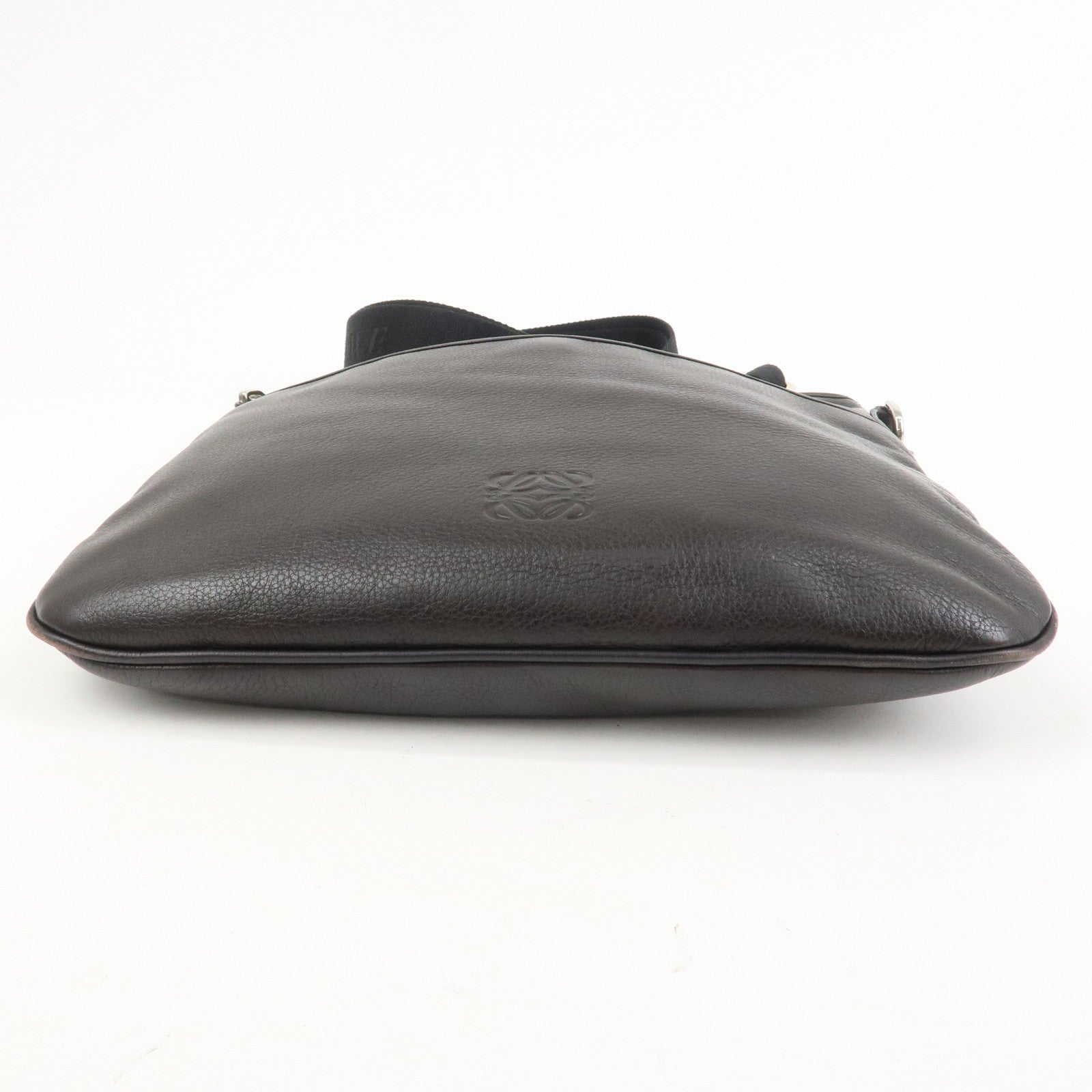 LOEWE Anagram Leather Shoulder Bag Crossbody Bag Dark Brown