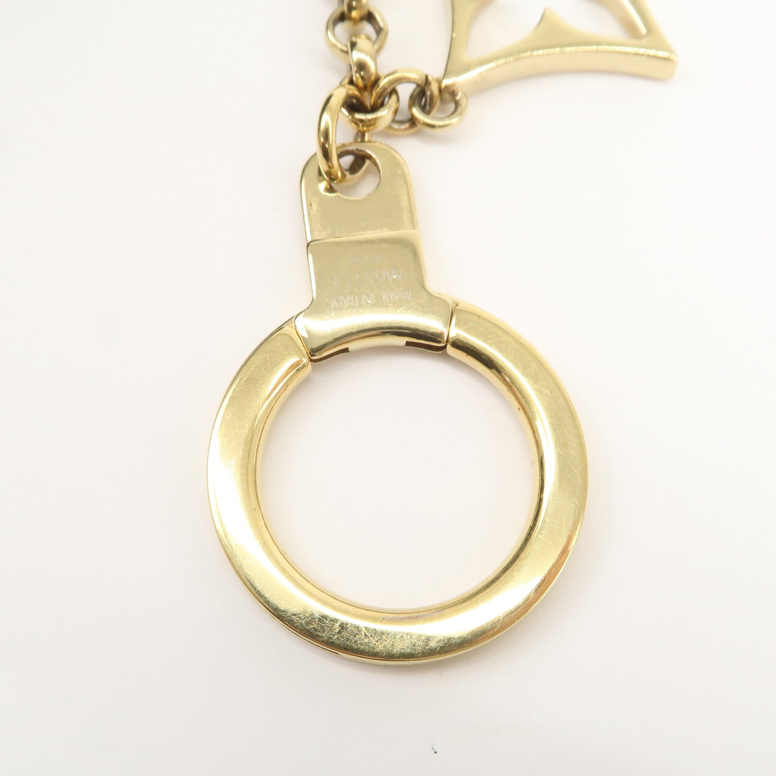 Louis Vuitton Fleur de Monogram Bag Charm Key Chain Gold M65111