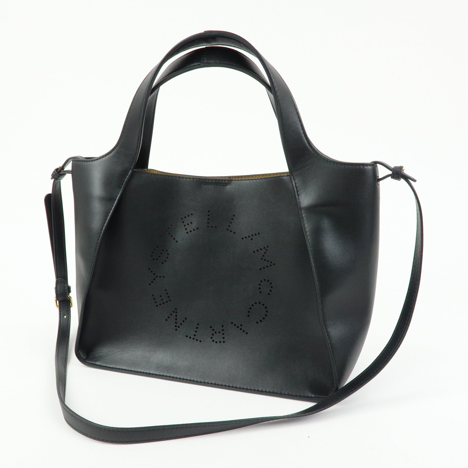 STELLA MCCARTNEY Faux Leather 2Way Bag Hand Shoulder Bag Black