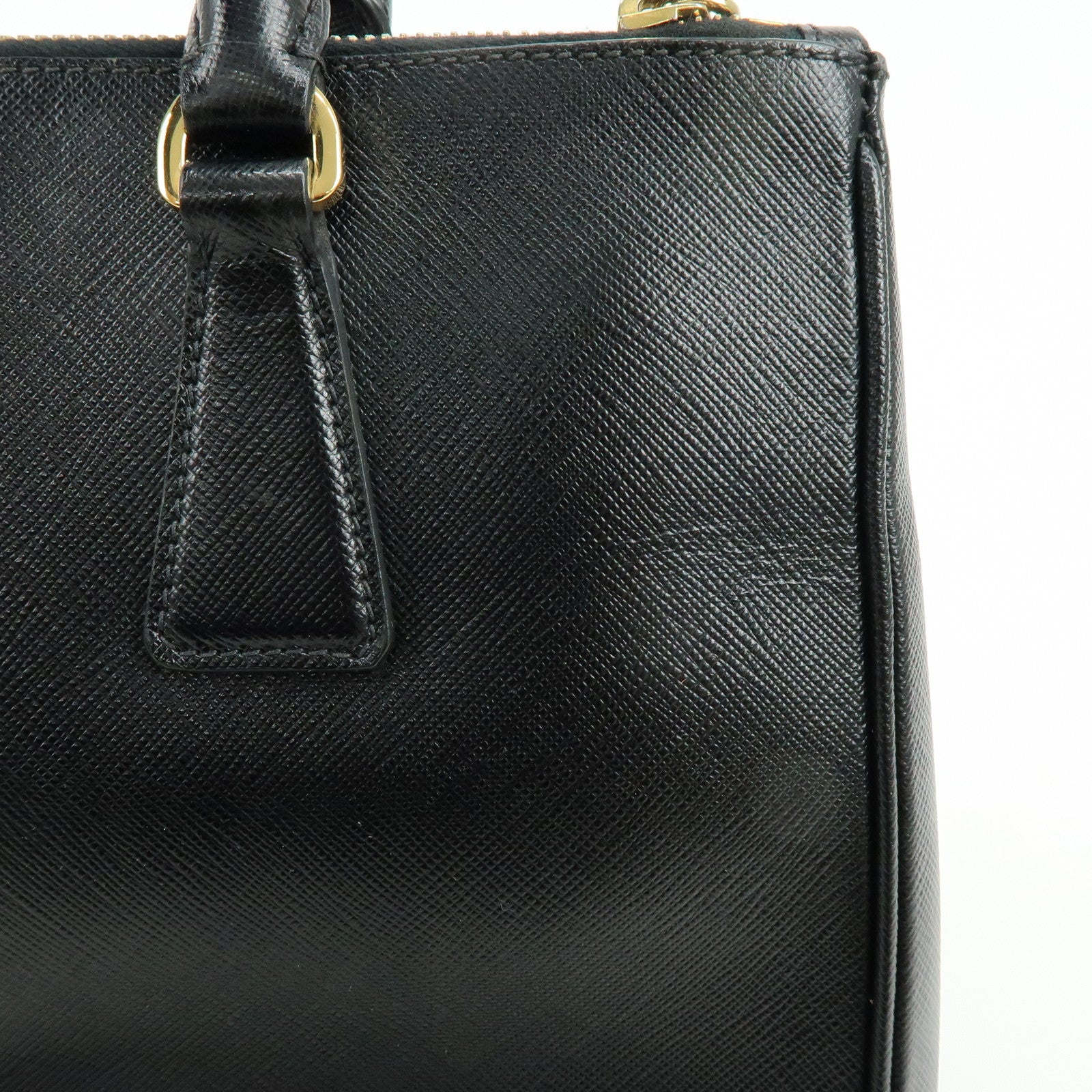 PRADA Traingle Logo Galleria Saffiano Leather 2Way Hand Bag 1BA863