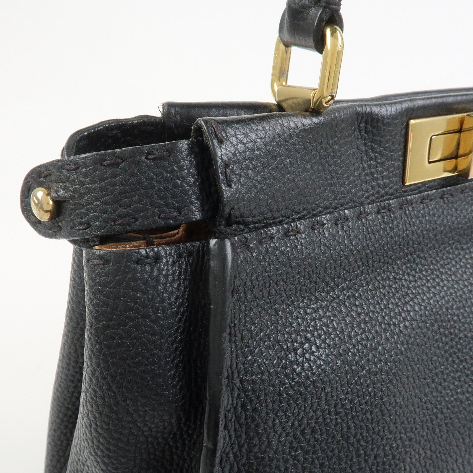 FENDI Selleria Peekaboo Leather 2Way Bag Hand Bag Shoulder Bag