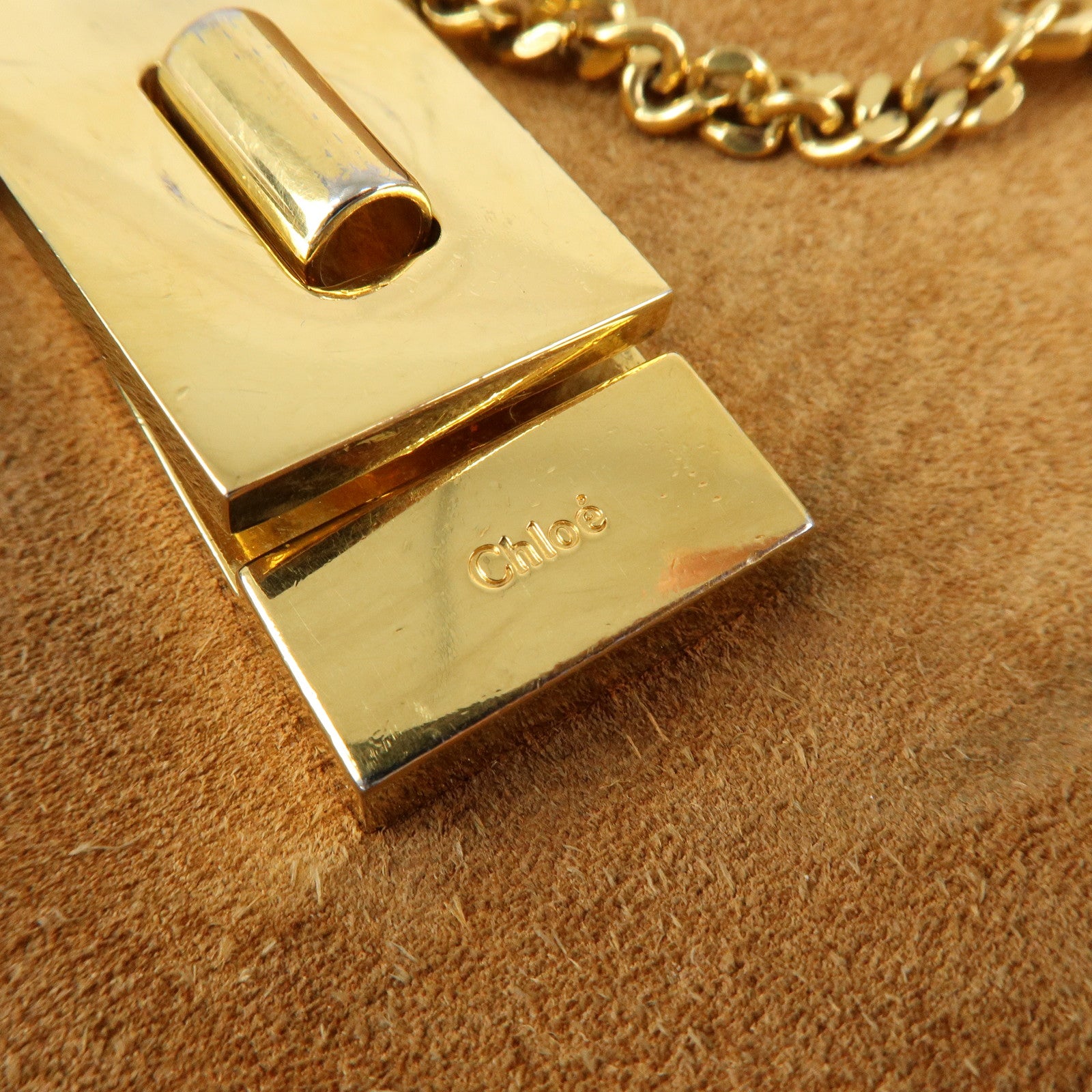 Chloe Drew Leather Suede Shoulder Bag Crossbody Bag Brown