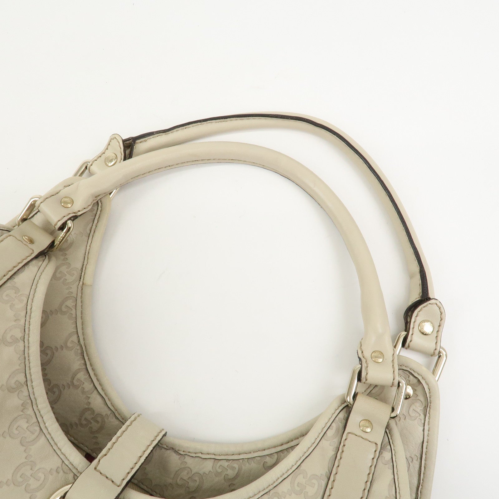 GUCCI Guccissima Leather Shoulder Bag Hand Bag Ivory 203494