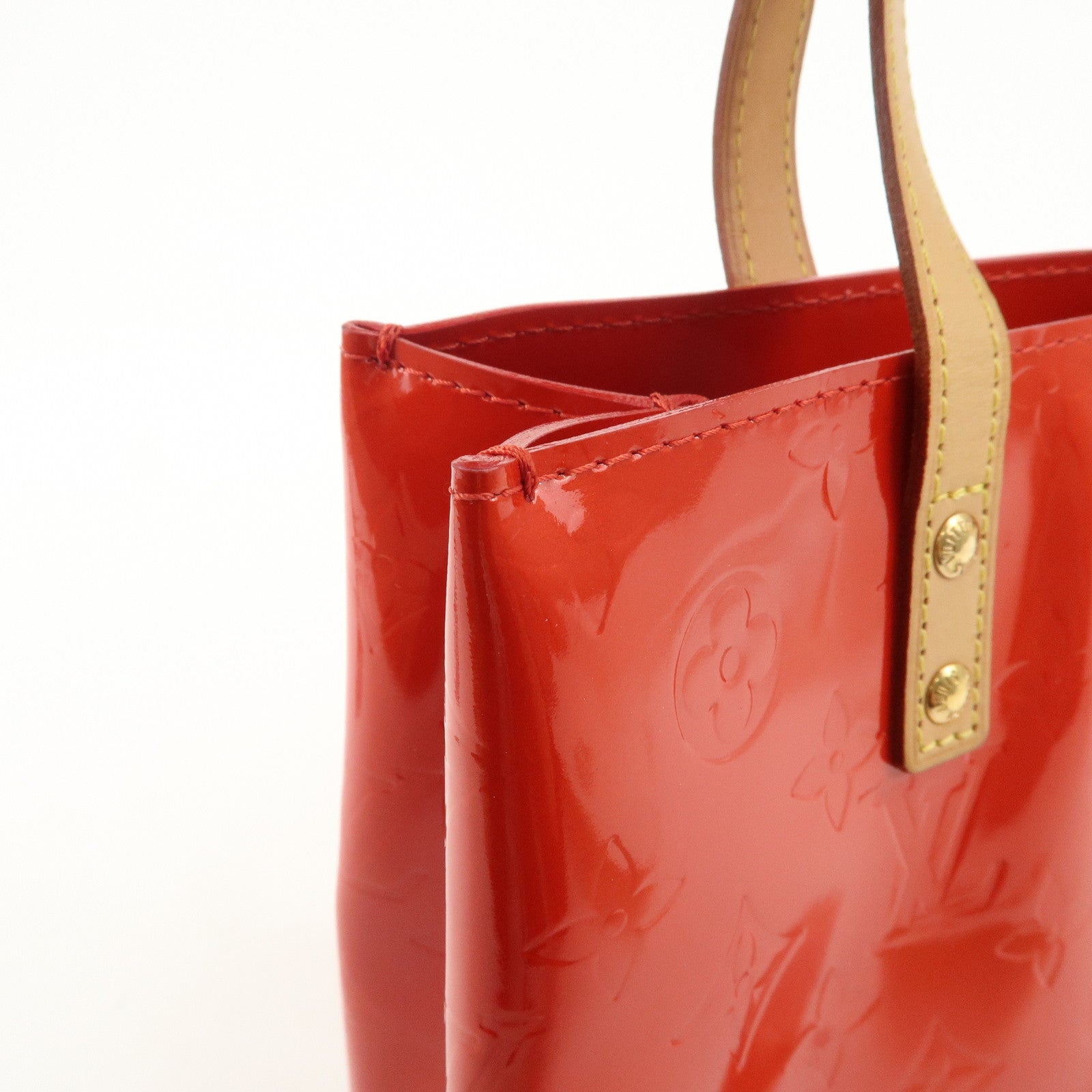 Louis Vuitton Monogram Vernis Lead PM Hand Bag Rouge M91088