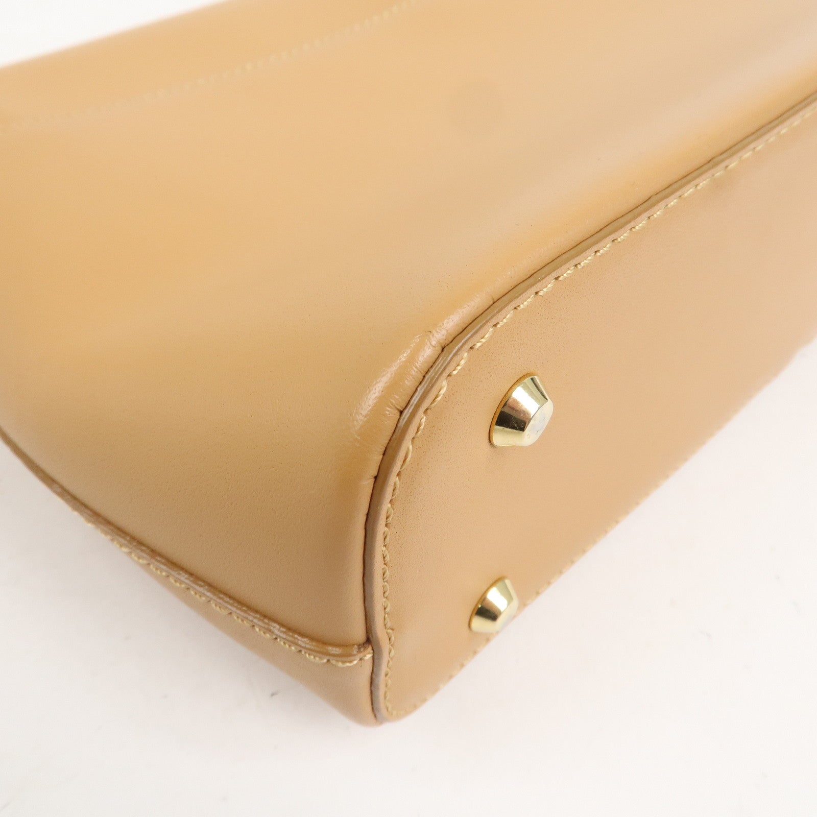 BURBERRY Leather Shoulder Bag Hand Bag Beige Gold HDW