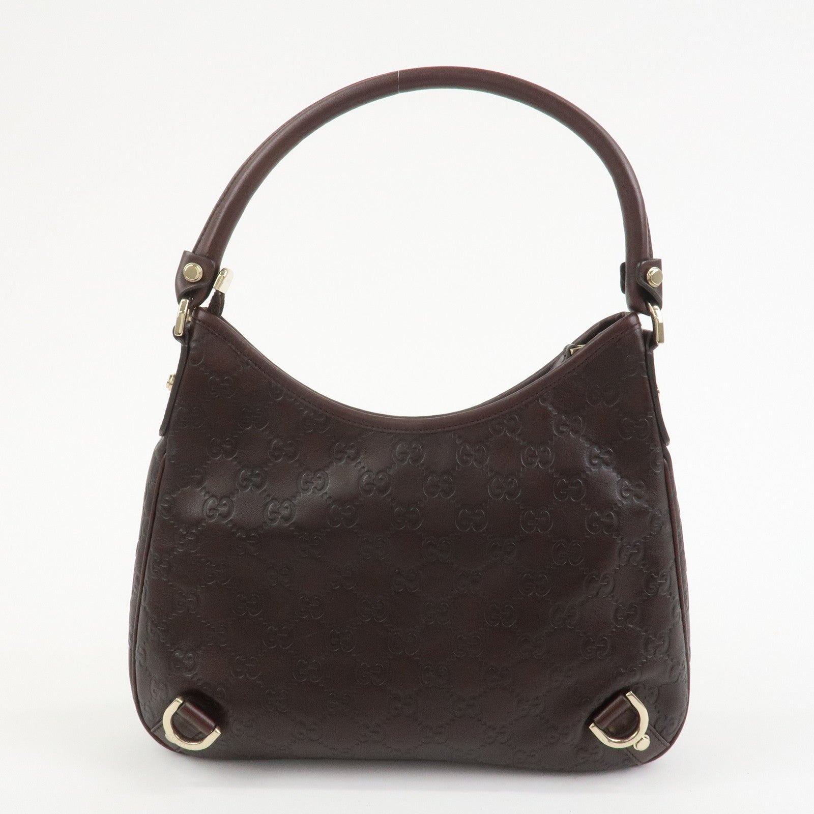 GUCCI Abbey Guccissima Leather Shoulder Bag Dark Brown 130738