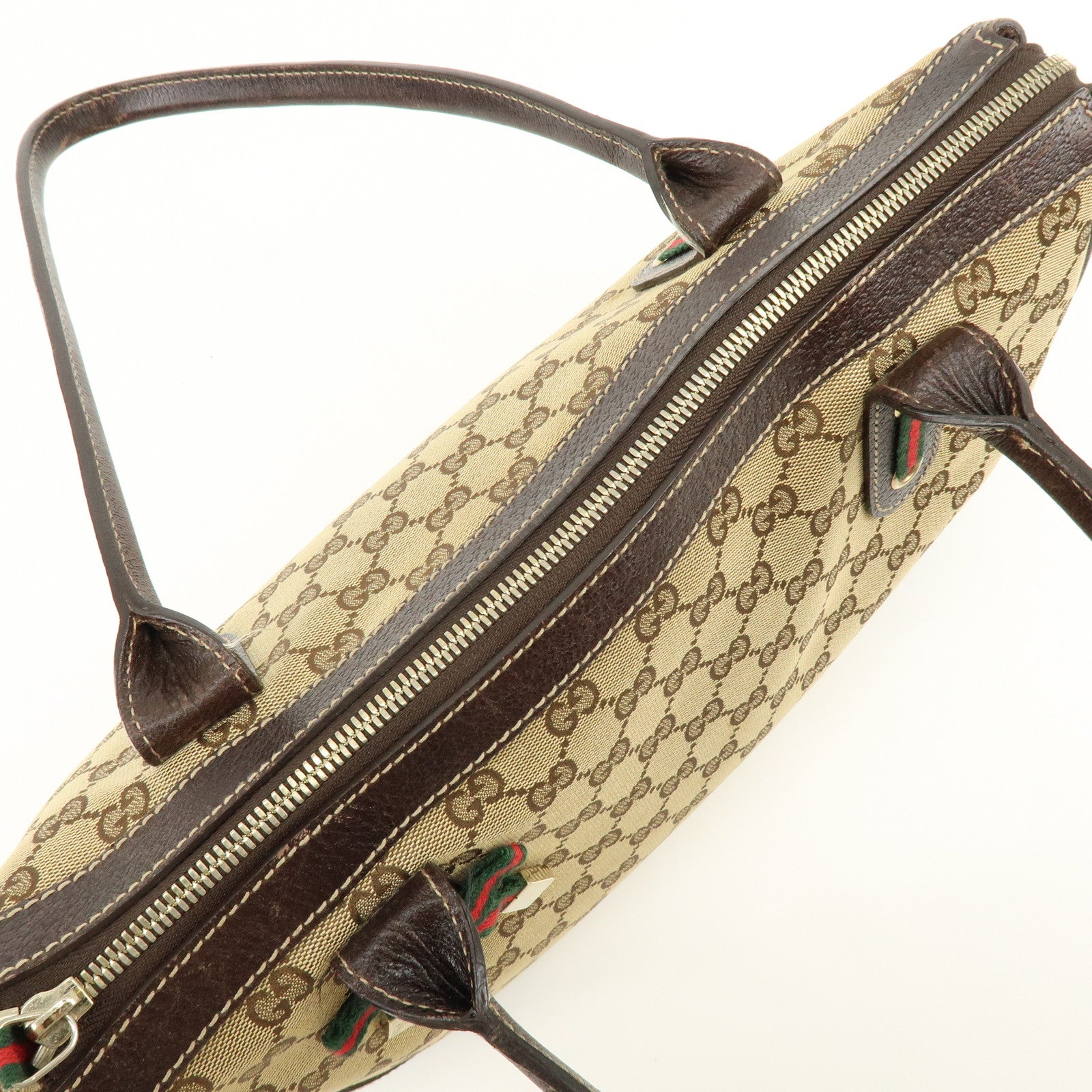 GUCCI Sherry Princy GG Canvas Leather Tote Bag Shoulder Bag 177052