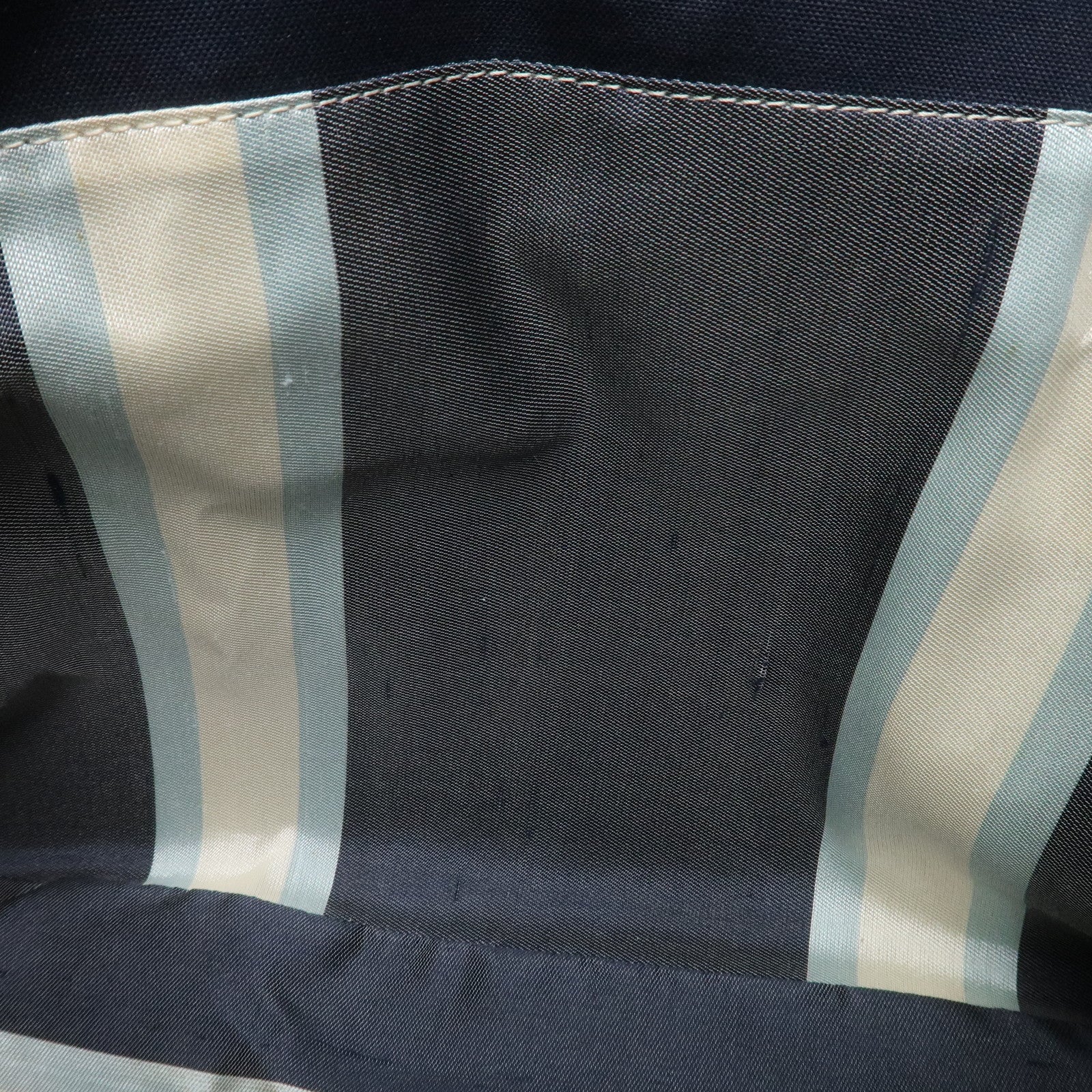 FENDI Canvas Leather Hand Bag Tote Bag Navy 26693