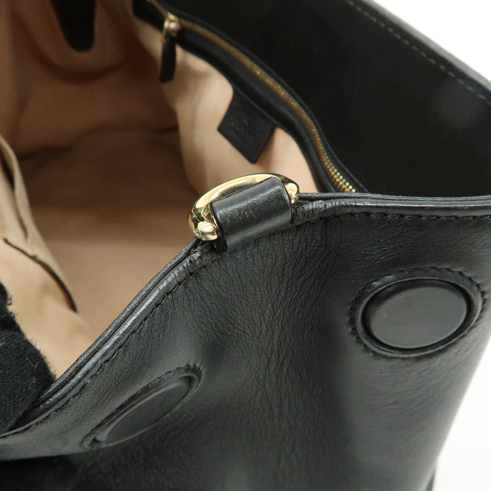 GUCCI Guccissima Leather 2Way Bag Hand Shoulder Bag Black 453704