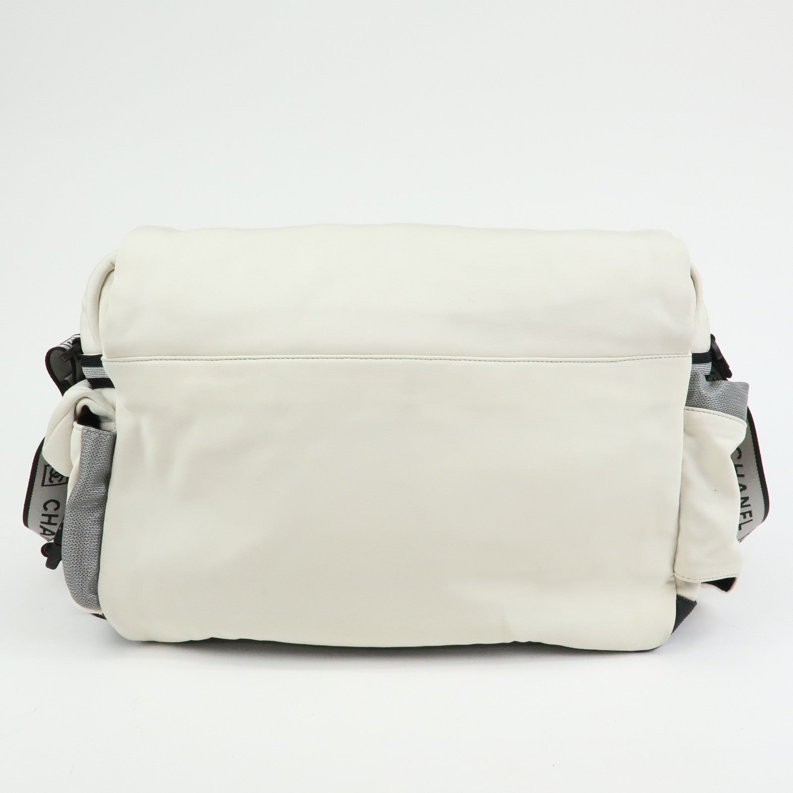 CHANEL CHANEL Sports Nylon Shoulder Bag Messenger Bag White Gray