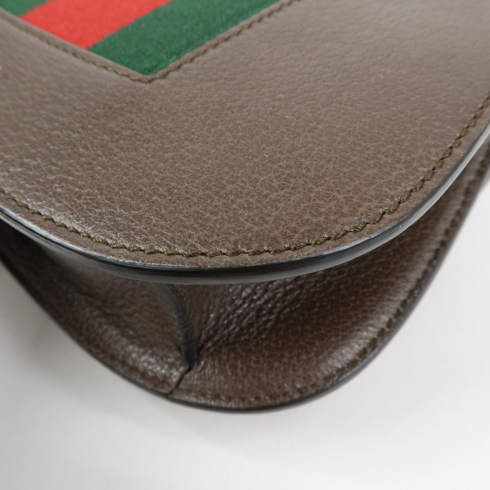GUCCI Sherry Leather Shoulder Bag Totem Crystal Heart Brown 500756