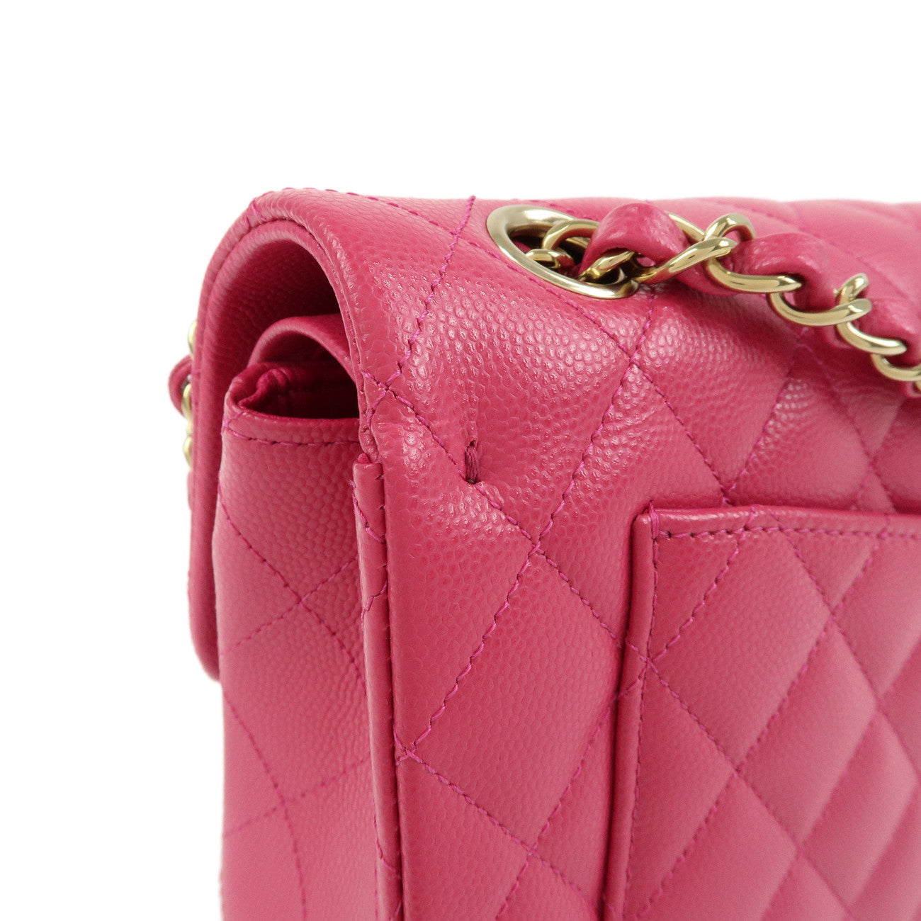 CHANEL Matelasse23 Double Flap Caviarskin Chain Shoulder Bag A01113