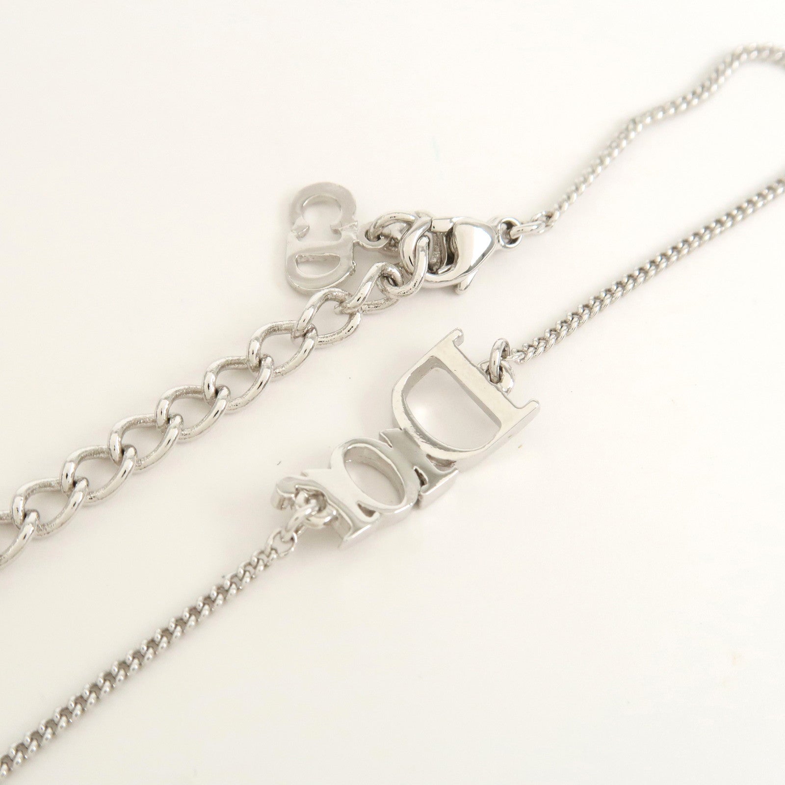 Christian Dior Logo Metal Bracelet Bangle Silver