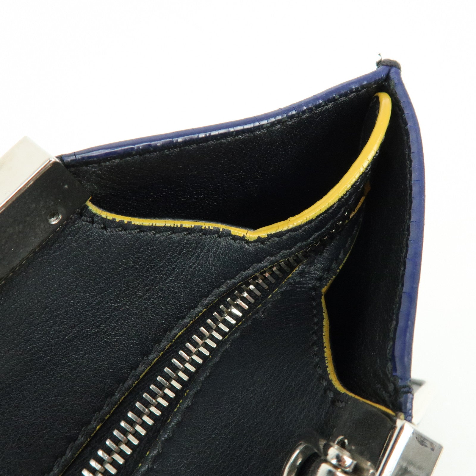 FENDI Trois Jours Leather 2Way Bag Hand Bag Shoulder Bag Black