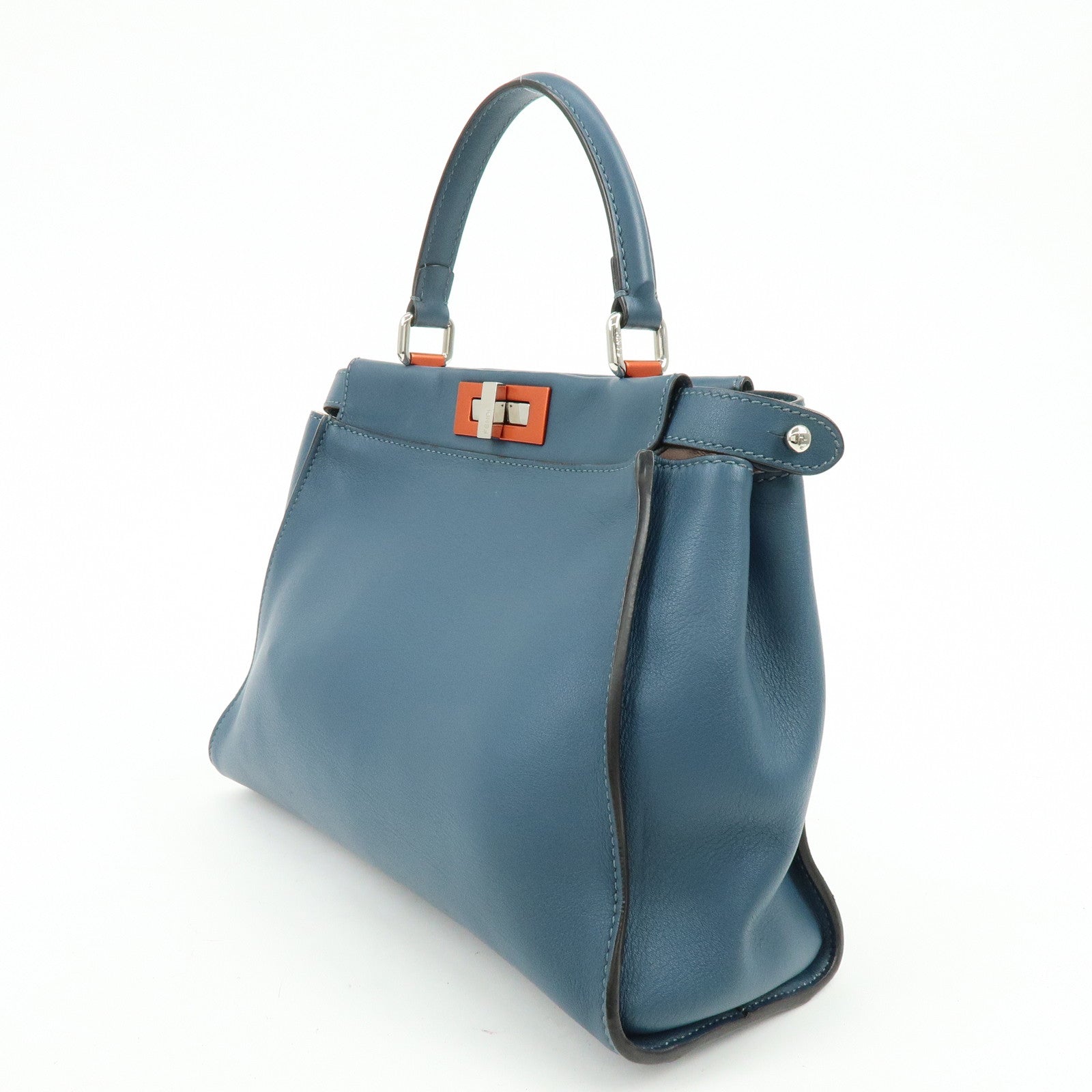 FENDI Peekaboo Calf Leather 2Way Bag Hand Bag Shoulder Bag 8BN290