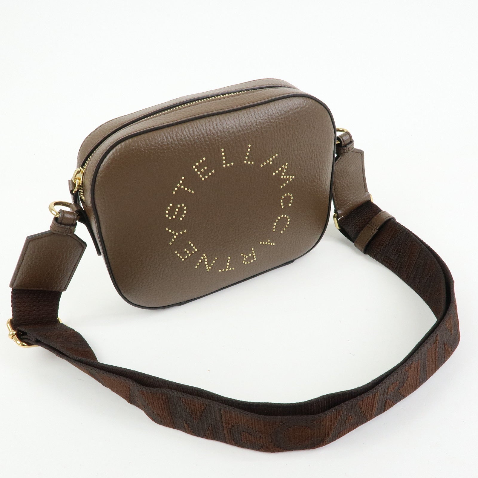 STELLA MCCARTNEY Faux Vegan Leathr Shoulder Crossbody Bag Brown