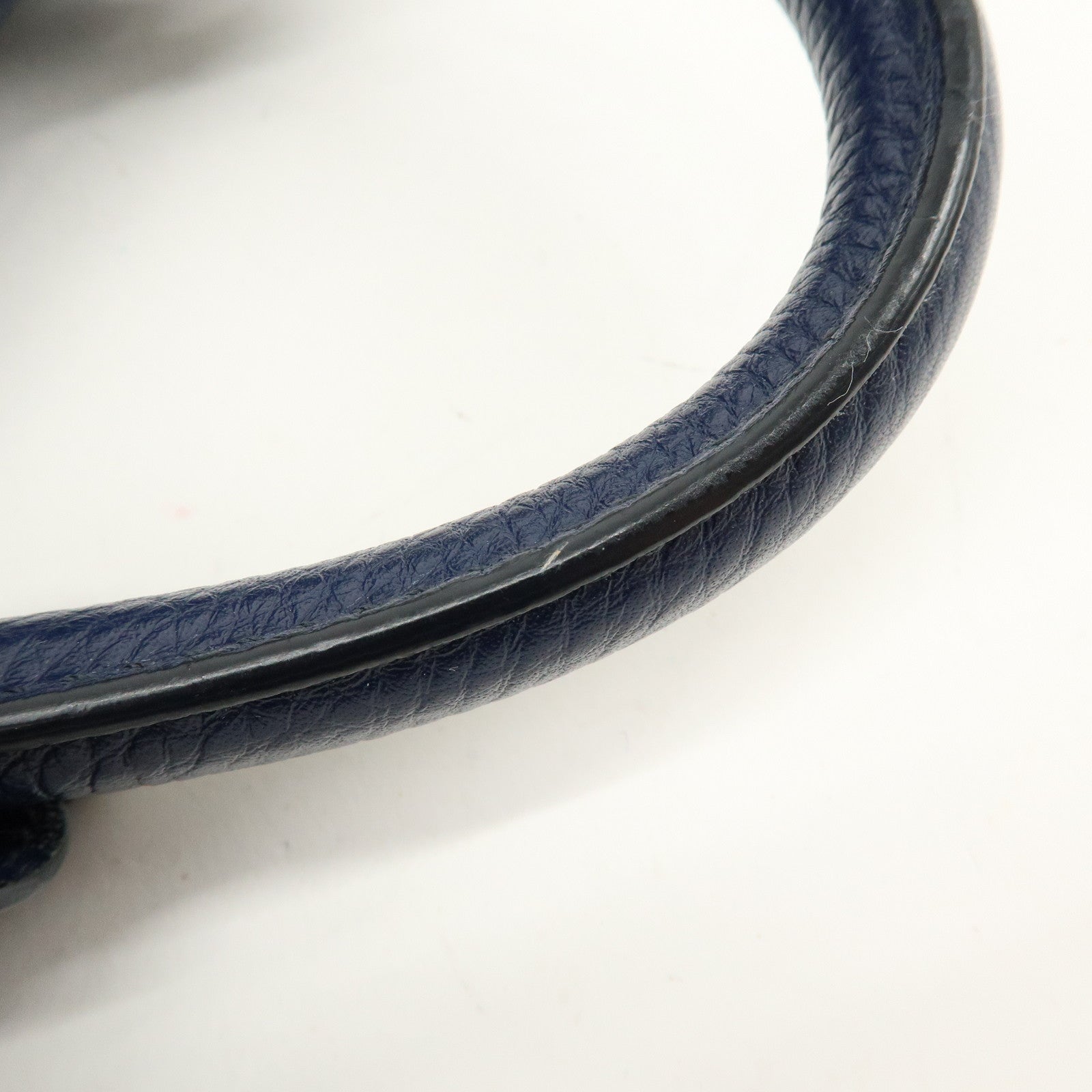 Ferragamo Gancini Leather Hand Bag Navy