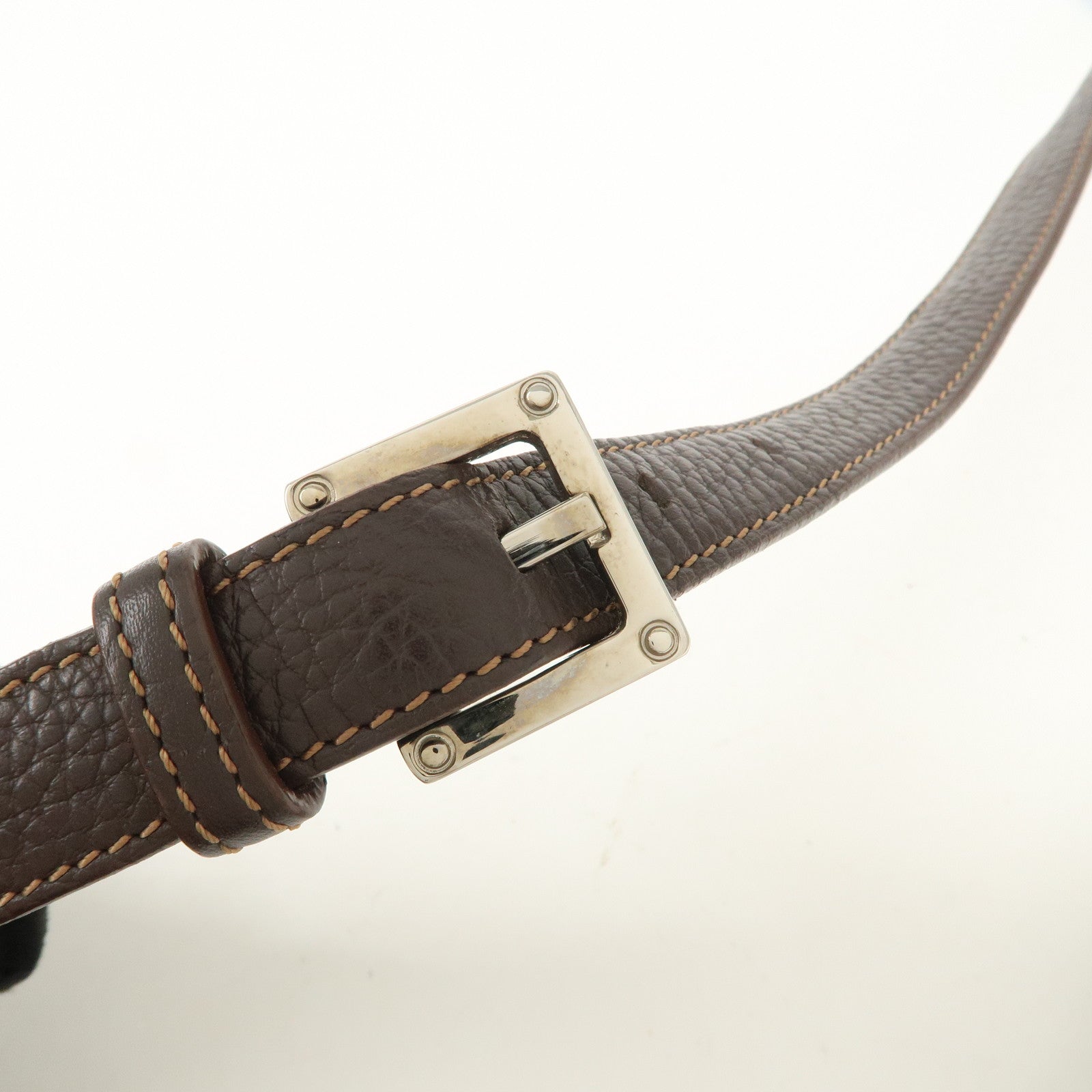 LOEWE Senda Logo Leather Shoulder Bag Crossbody Bag Brown