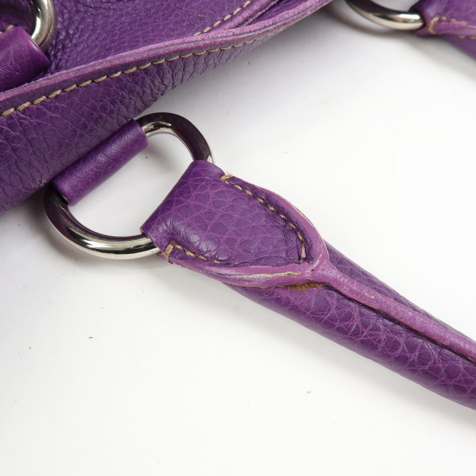 PRADA  Leather 2Way Bag Tote Bag Shoulder Bag Hand Bag Purple