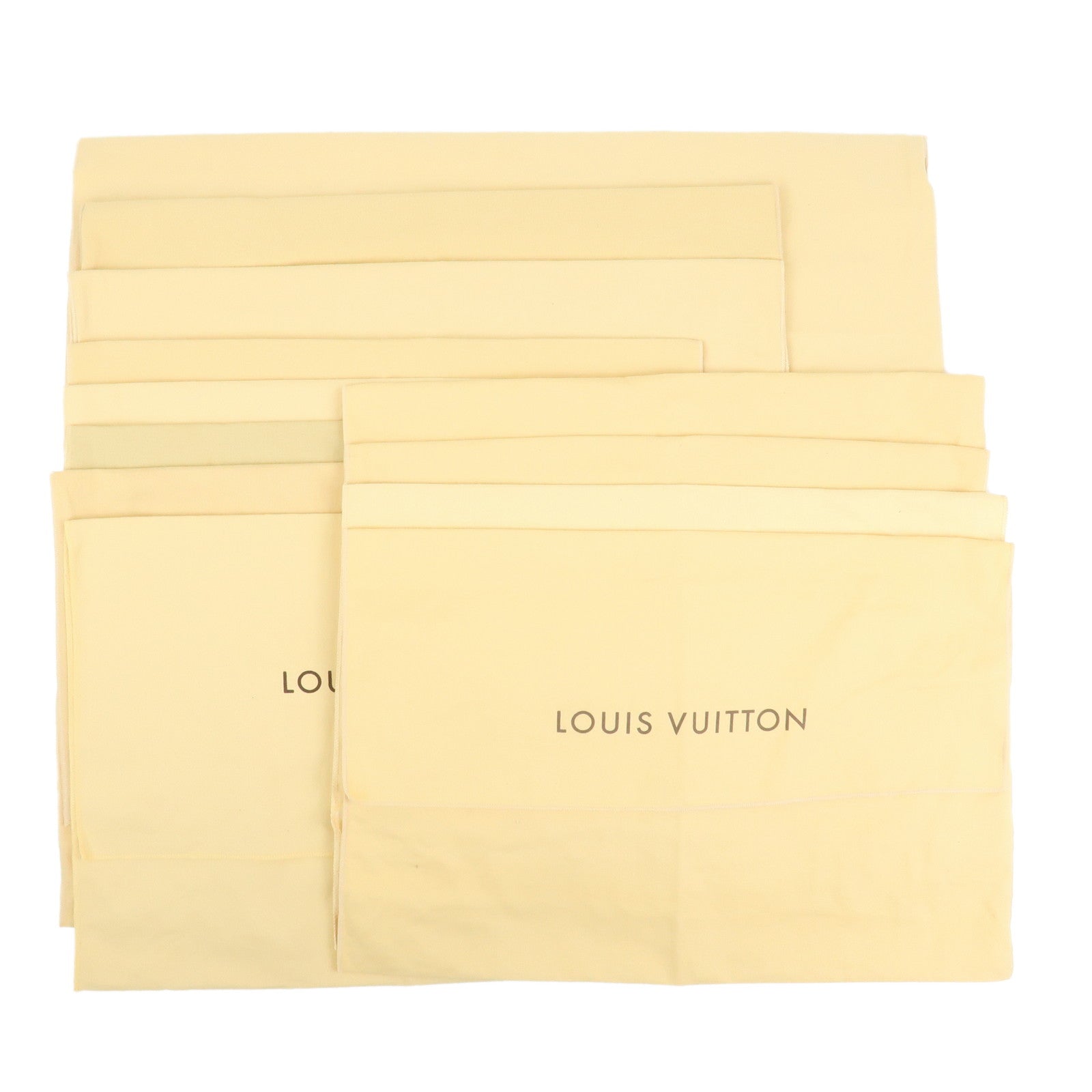 Louis Vuitton Set of 12 Dust Bag Storage Bag Flap Beige